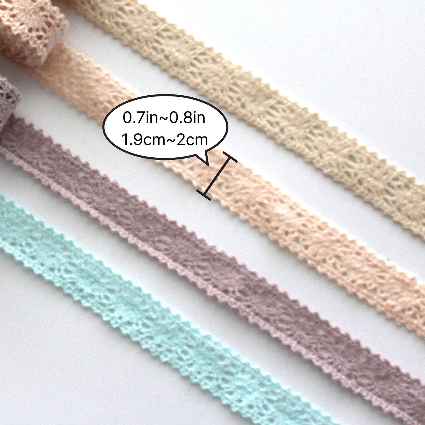 Pastel Lace Trim DIY Crafts, Sewing, Hair Bows, and Gift Wrapping 0.7inWide x 5Yards