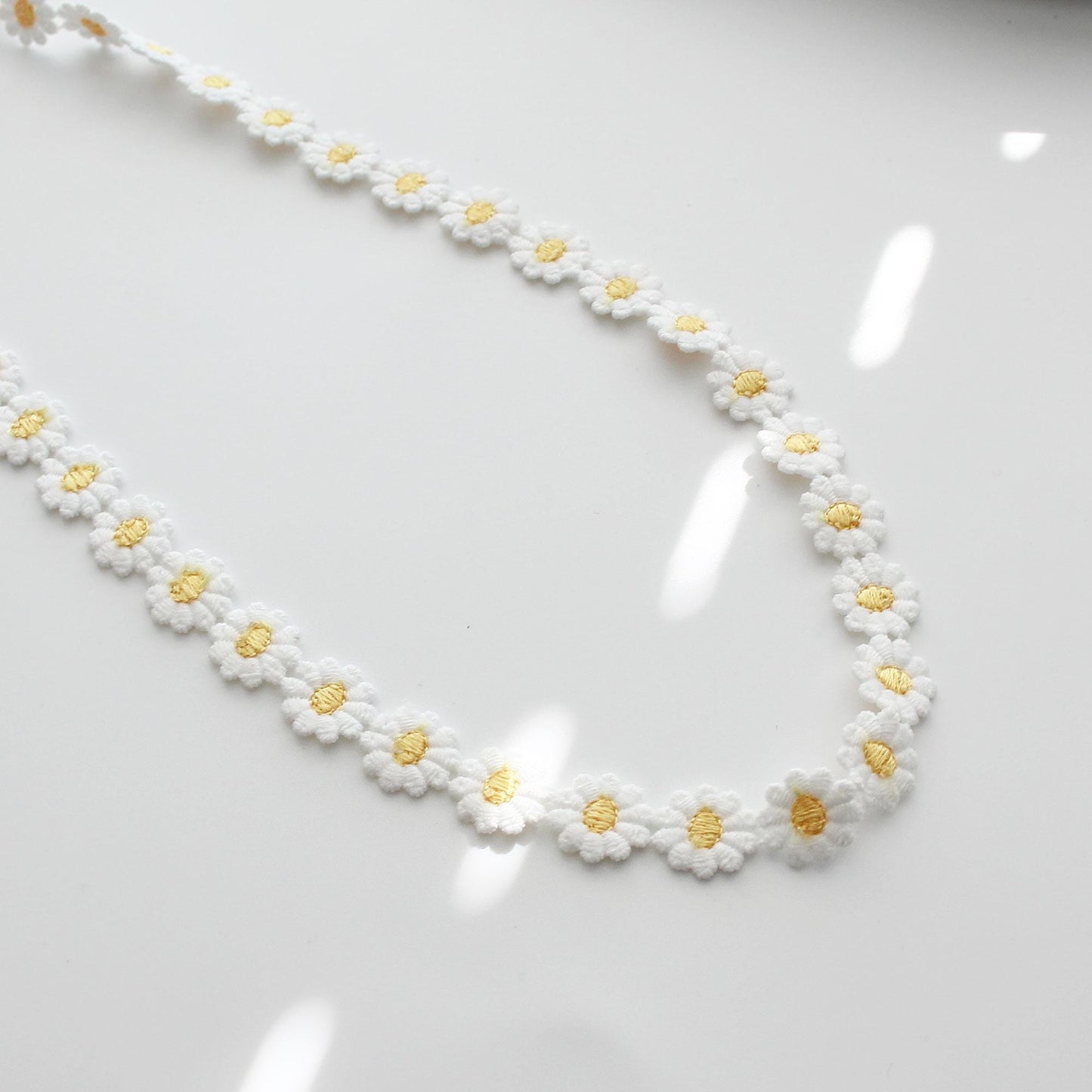 Daisy Embroidered Lace Trim 5Yards