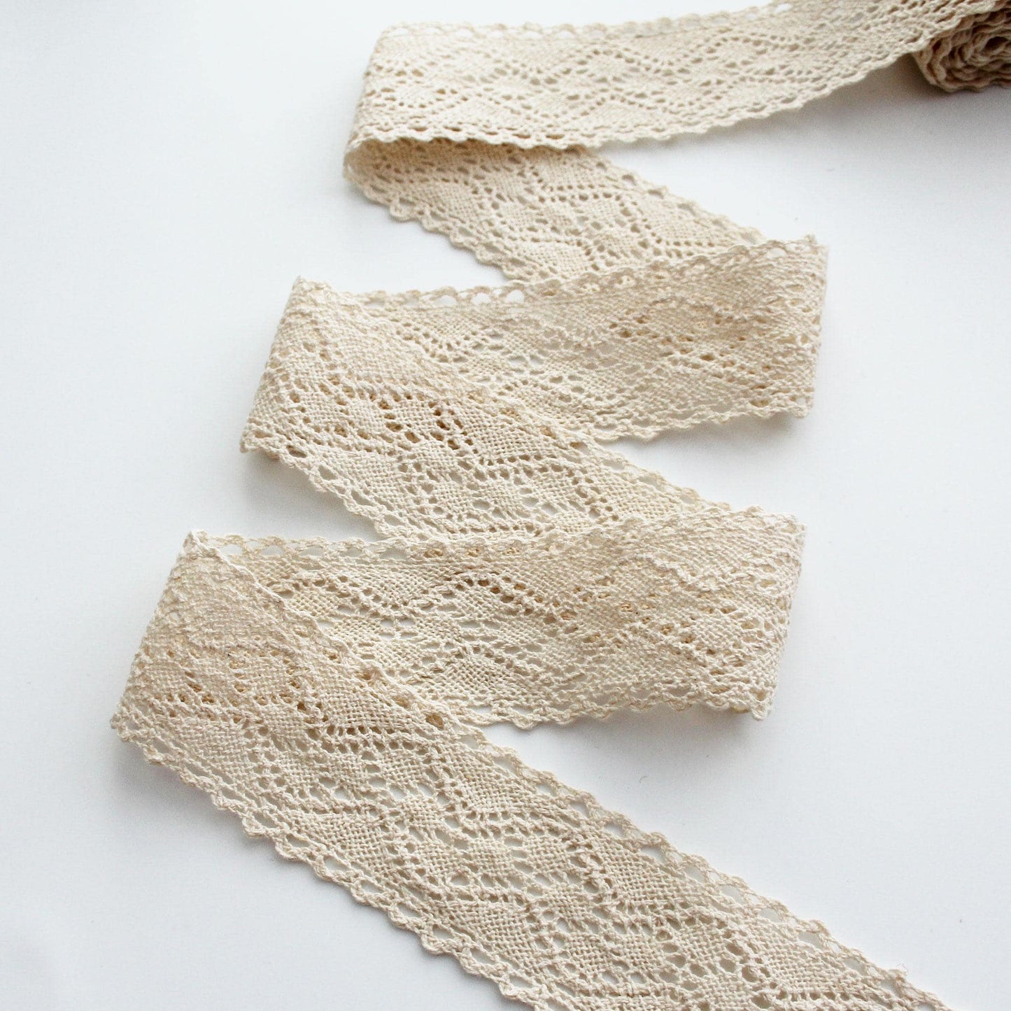 Beige Torsion Lace  1.85in(4.7cm) Wide x 2Yards