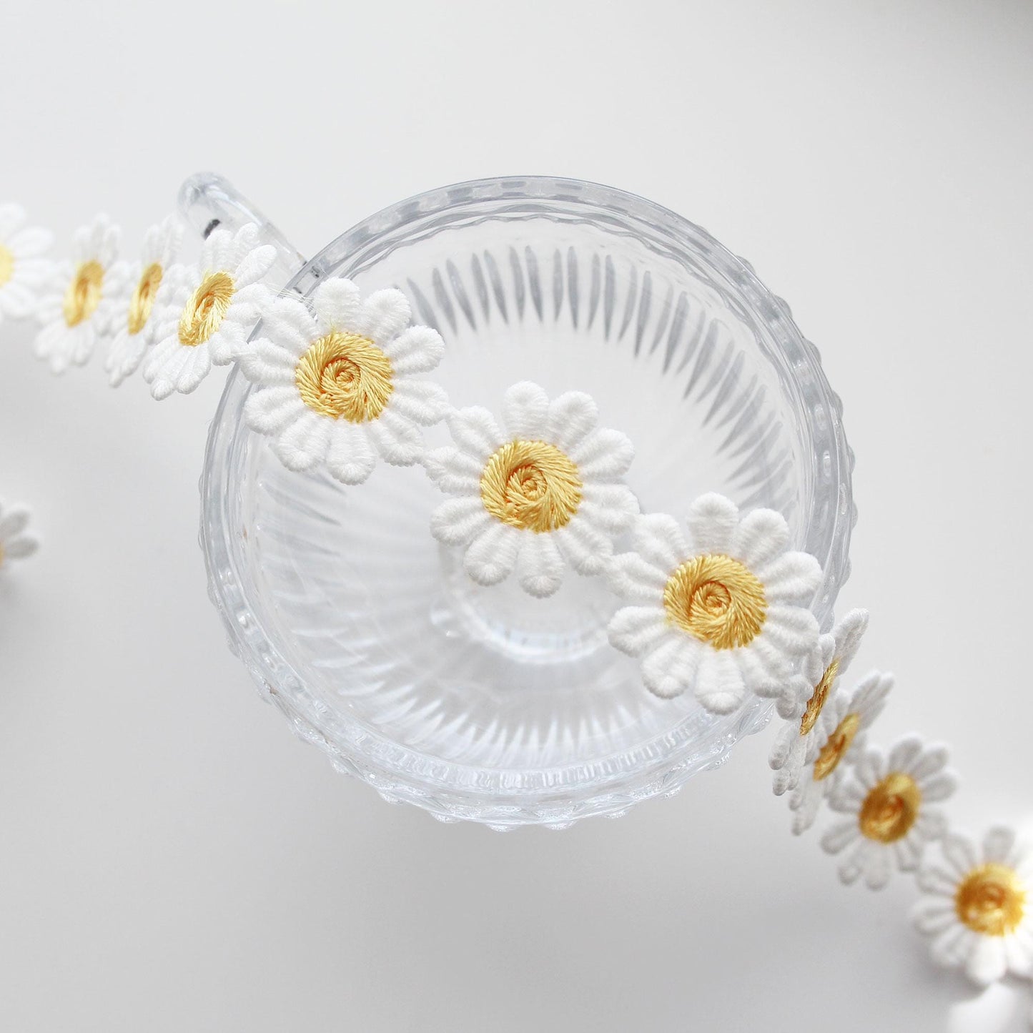 Daisy Embroidered Lace Trim 5Yards