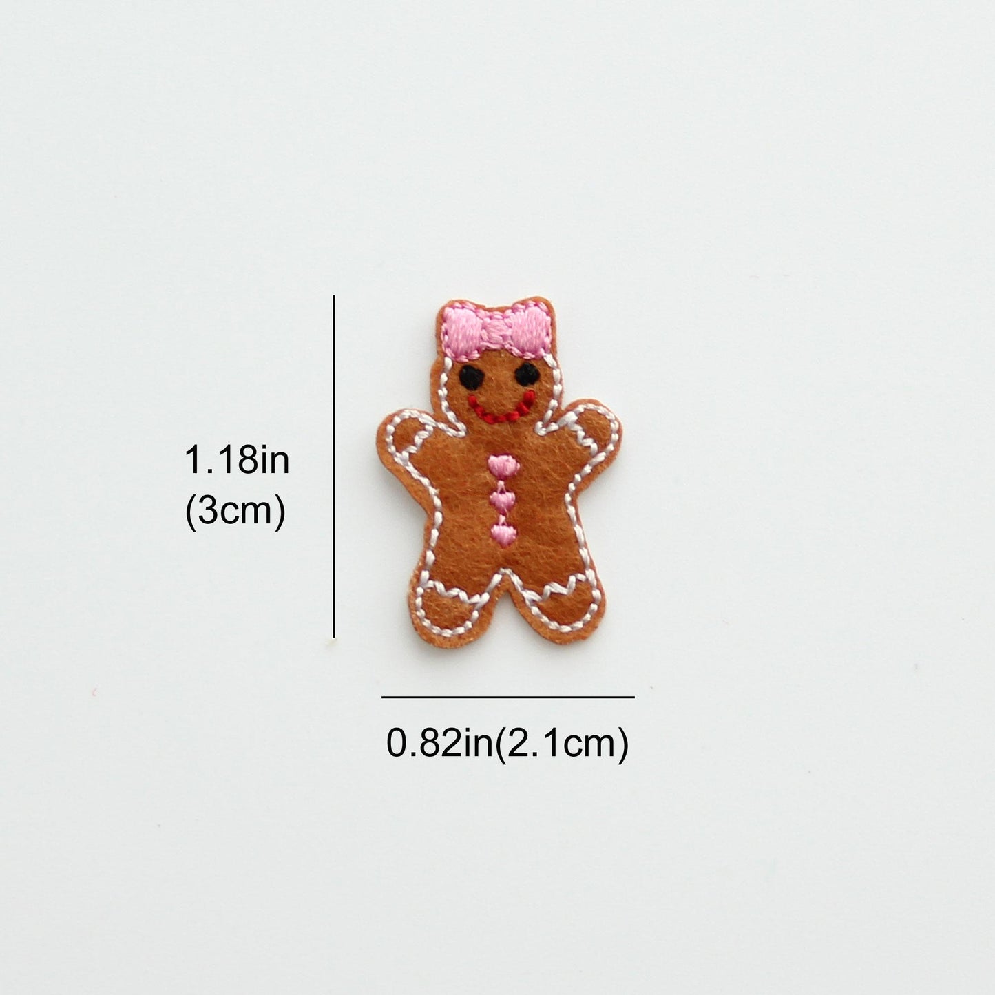 Christmas Embroidered Felt Patches, Appliques for Hair Clips, Scrapbooking, DIY Crafts 4pcs