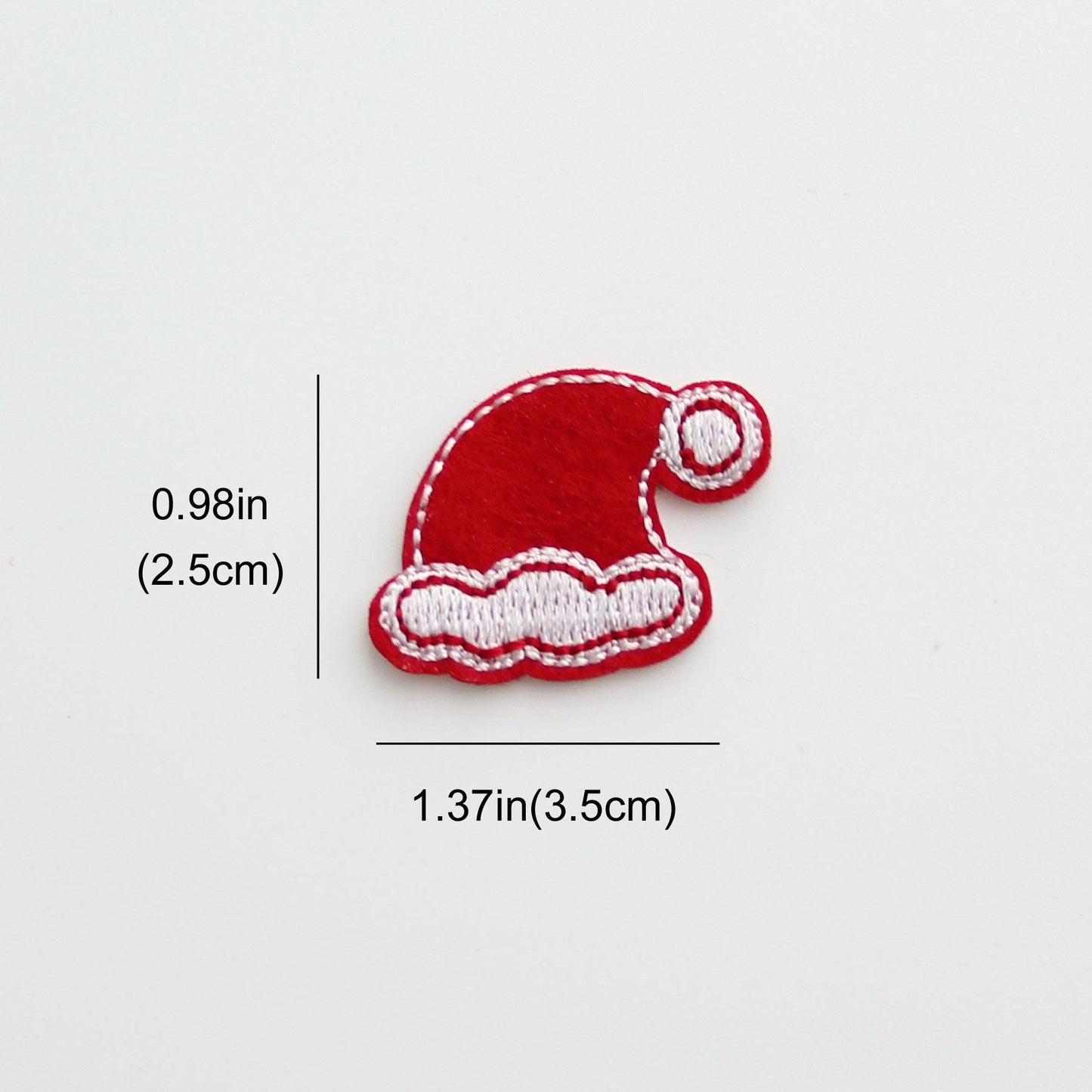 Christmas Embroidered Felt Patches, Appliques for Hair Clips, Scrapbooking, DIY Crafts 4pcs