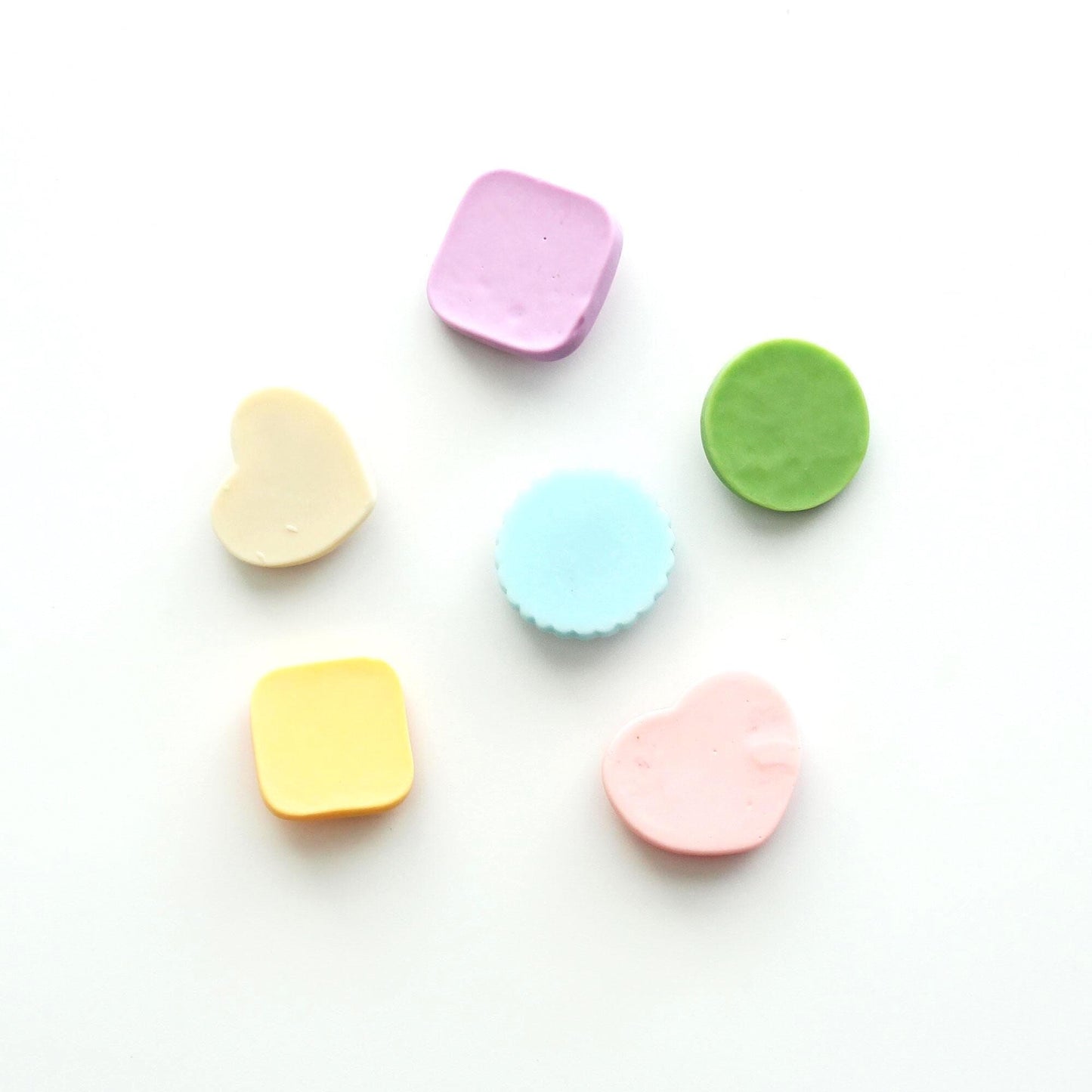 Resin Pastel Flat Back Cabochons Embellishments, Cherry, Strawberry, Bunny, Bear, Flower, Carrot 2pcs