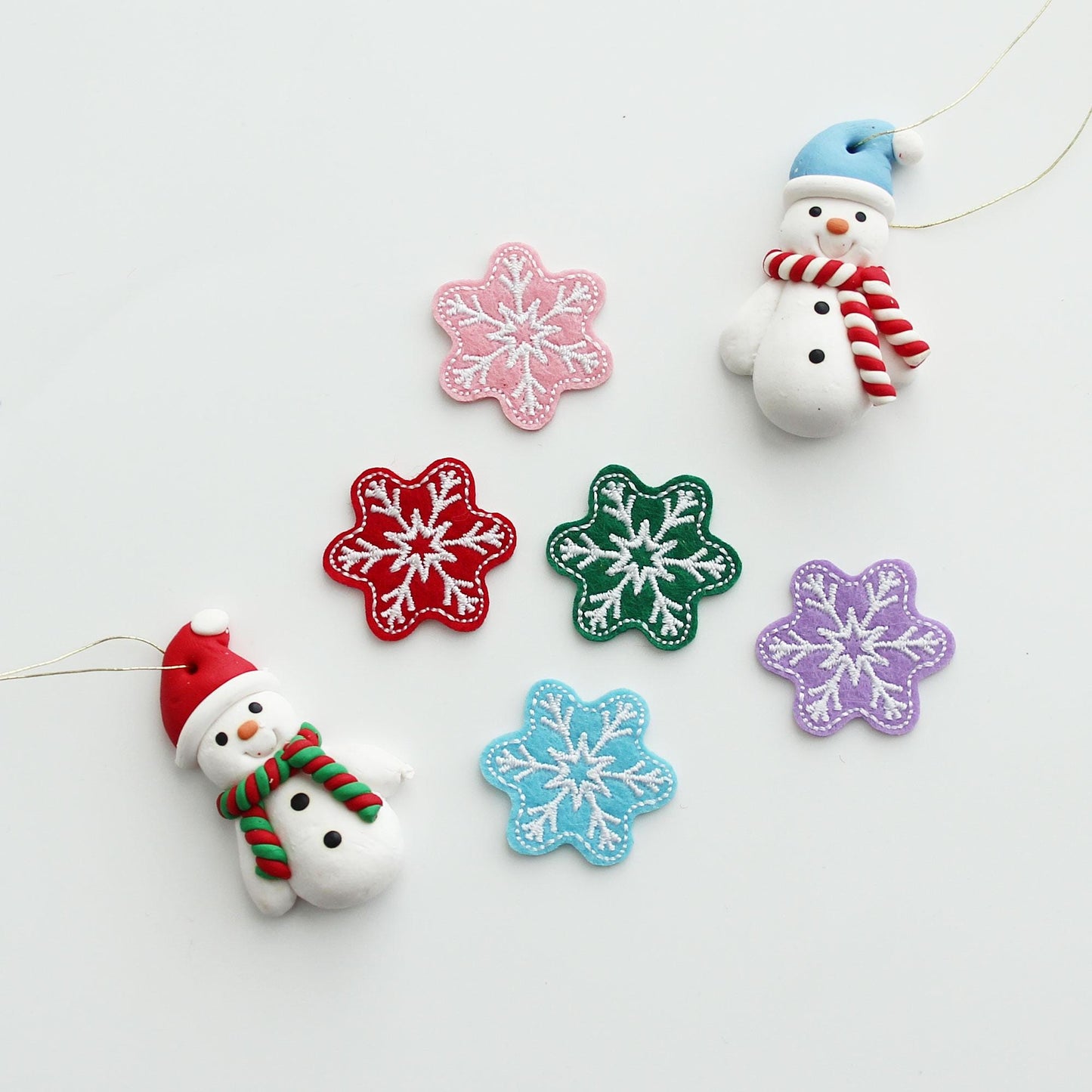 Snowflake Embroidered Patch, Winter Applique,Christmas Decoration Patch 4pcs