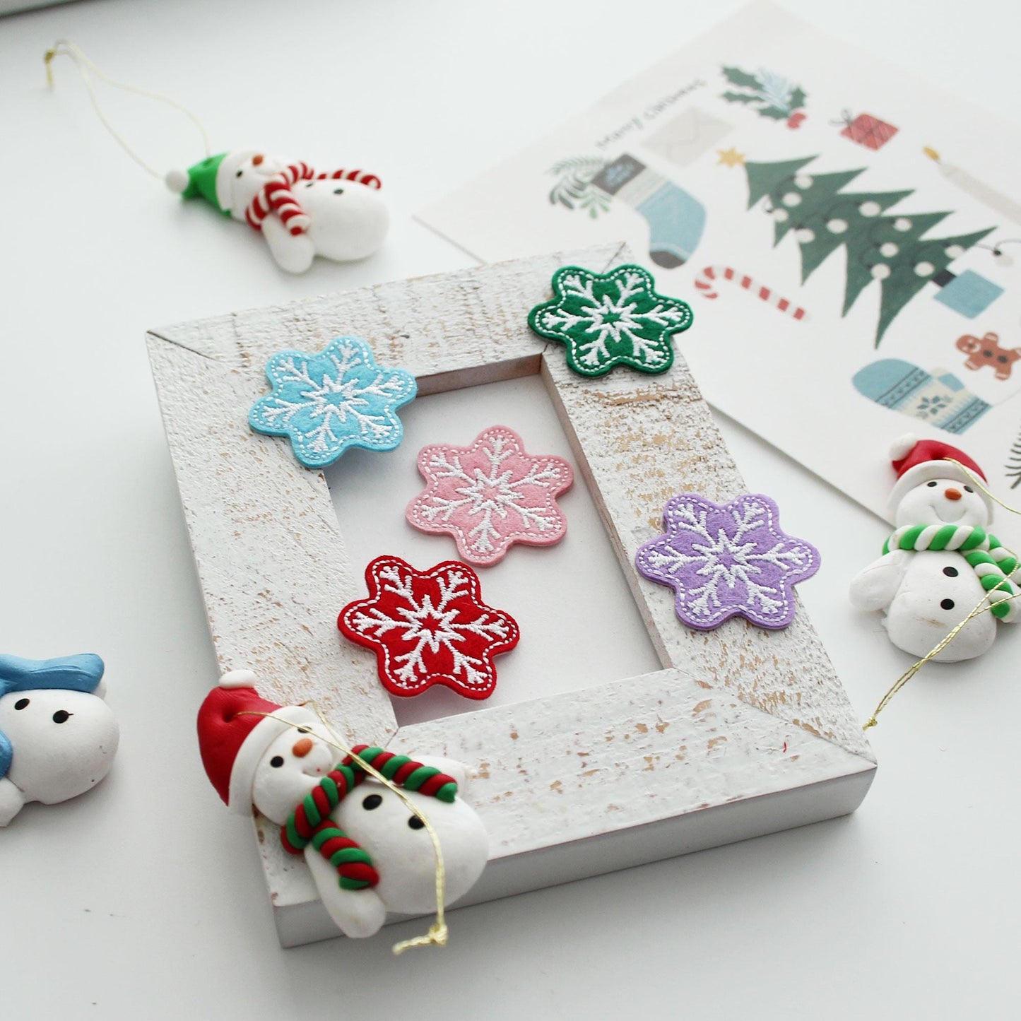 Snowflake Embroidered Patch, Winter Applique,Christmas Decoration Patch 4pcs