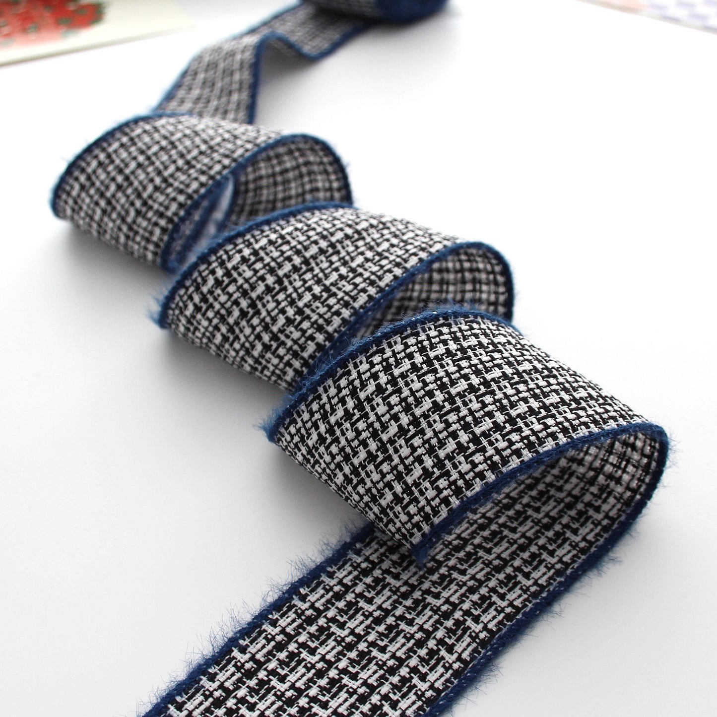 Classic Blue Tweed Ribbon Trim 5Yards