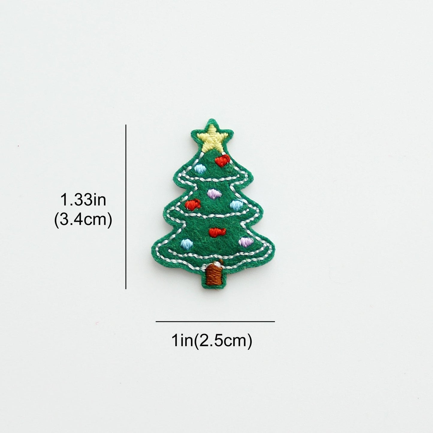 Christmas Embroidered Felt Patches, Appliques for Hair Clips, Scrapbooking, DIY Crafts 4pcs