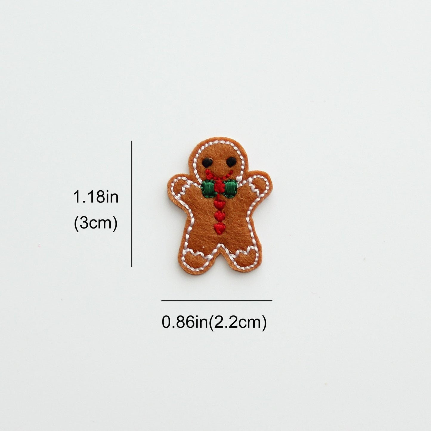 Christmas Embroidered Felt Patches, Appliques for Hair Clips, Scrapbooking, DIY Crafts 4pcs