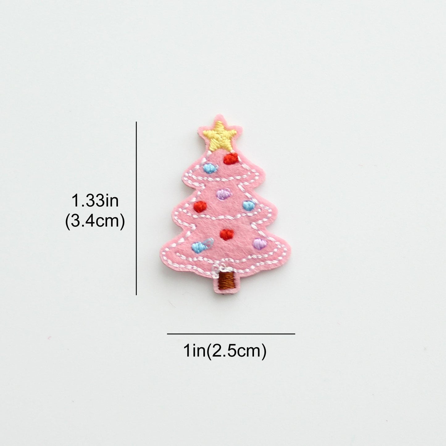 Christmas Embroidered Felt Patches, Appliques for Hair Clips, Scrapbooking, DIY Crafts 4pcs