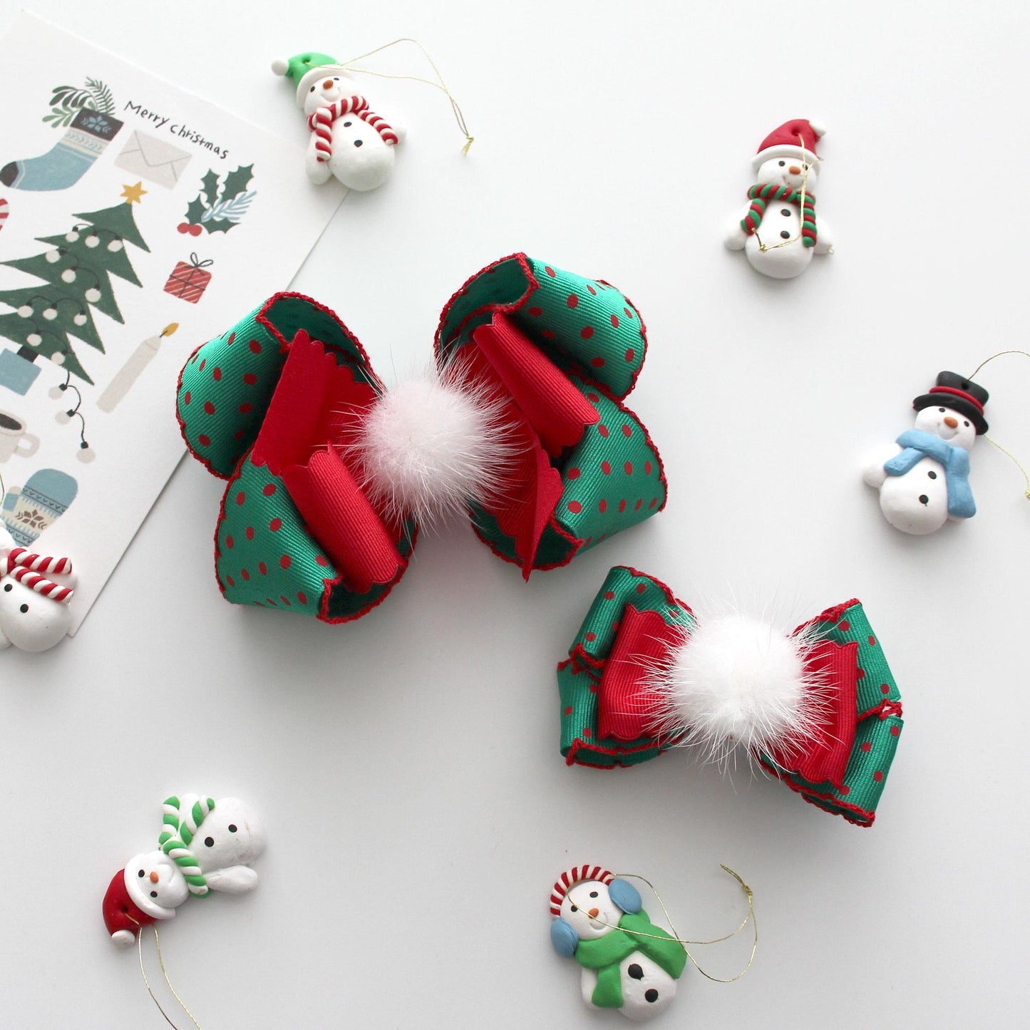 Christmas Polka Dot Scalloped Edge Ribbon  1.1"/ 1.57in x 2Yards