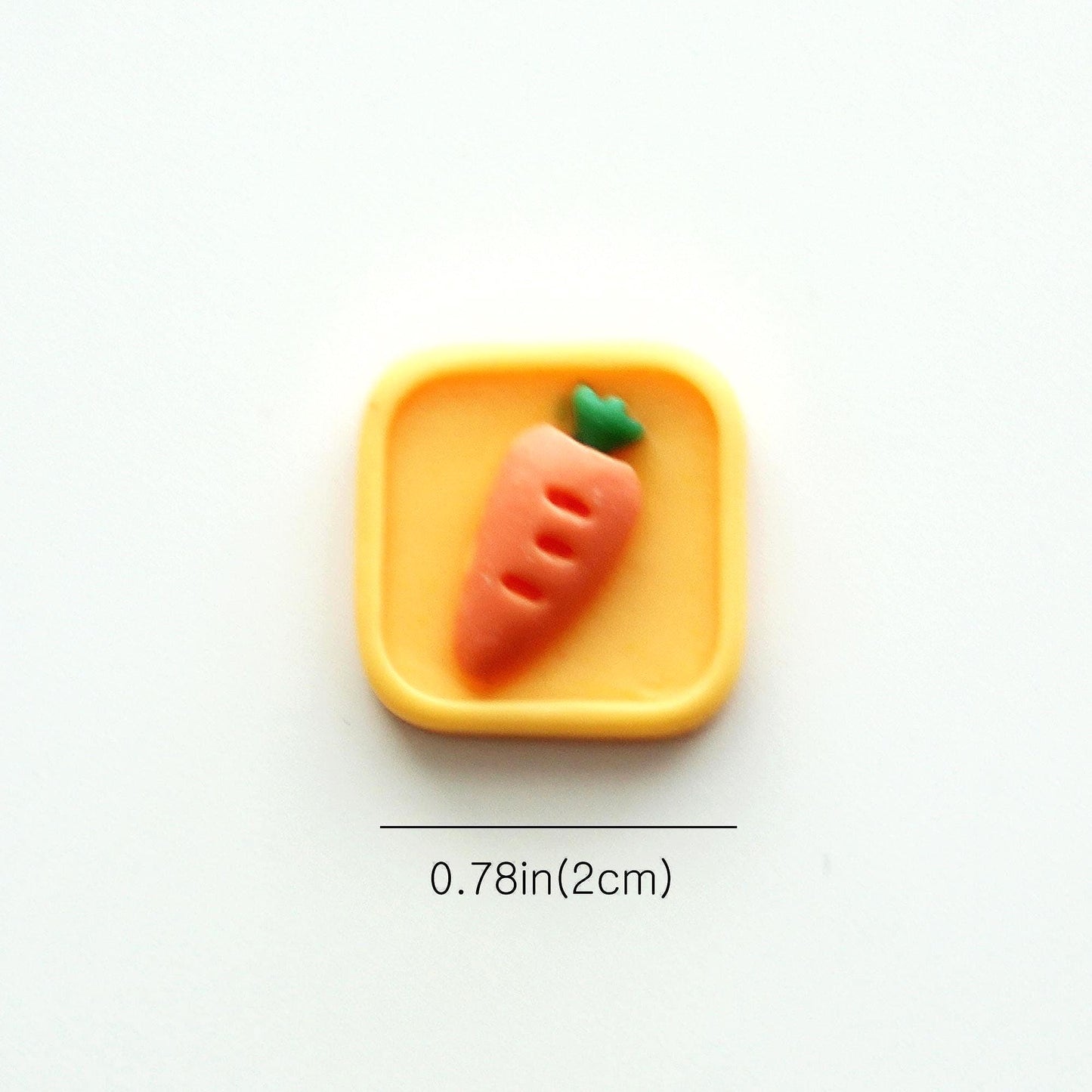Resin Pastel Flat Back Cabochons Embellishments, Cherry, Strawberry, Bunny, Bear, Flower, Carrot 2pcs