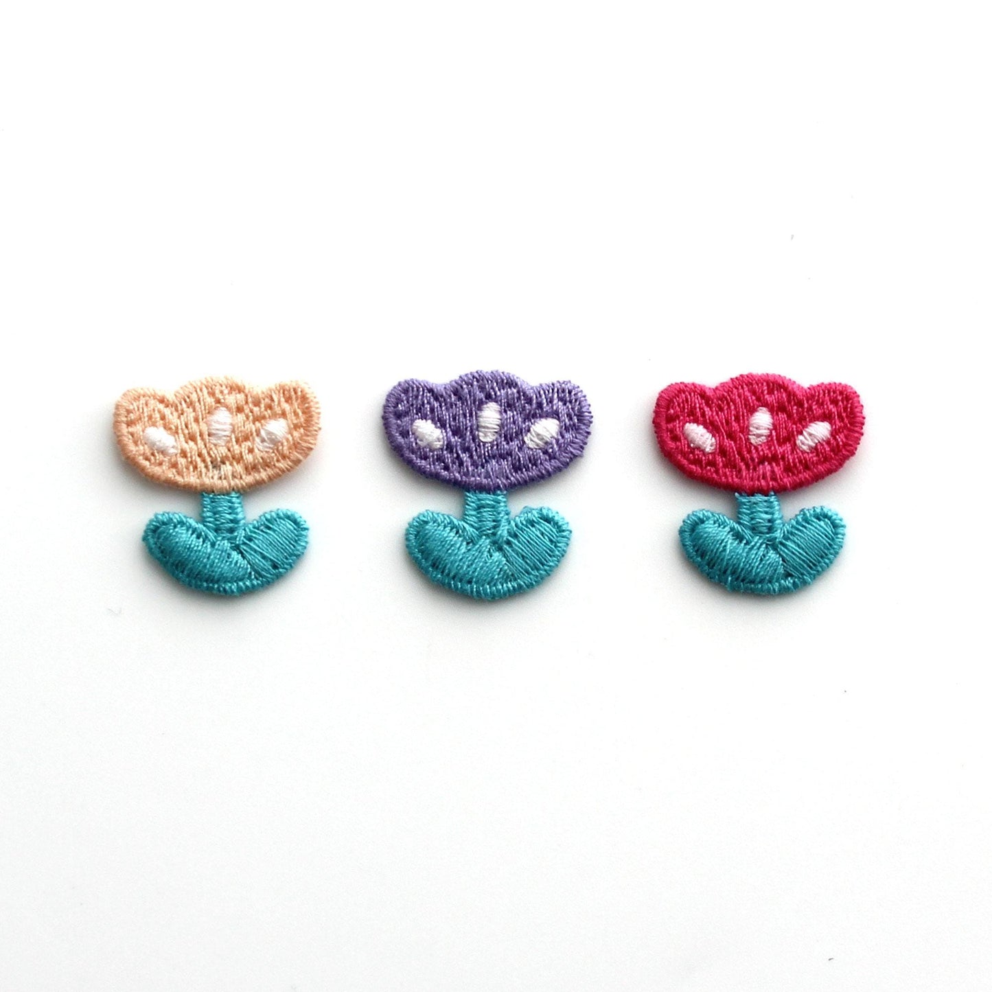 Cute Mini Tulip Embroidered Patch 4pcs