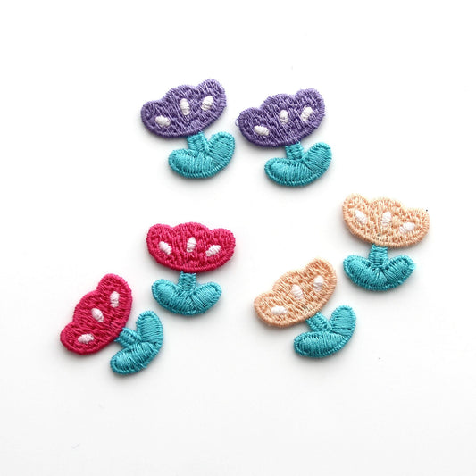 Cute Mini Tulip Embroidered Patch 4pcs