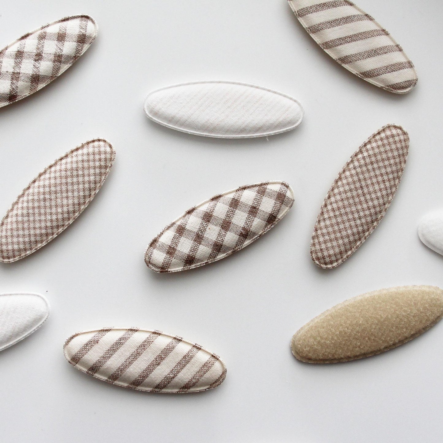 Linen Fabric Covered Snap Clip, DIY Hair Accessory Supplies, 4pcs