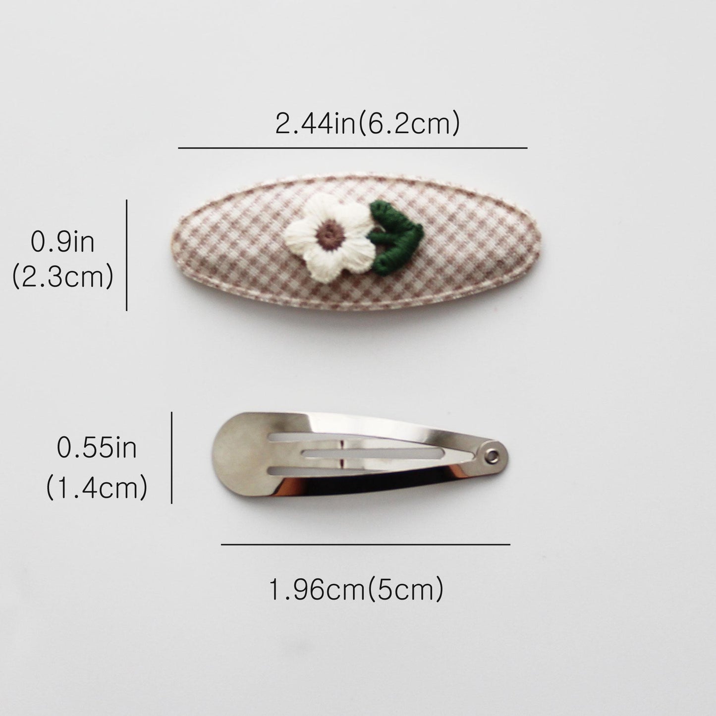 Linen Fabric Covered Snap Clip, DIY Hair Accessory Supplies, 4pcs
