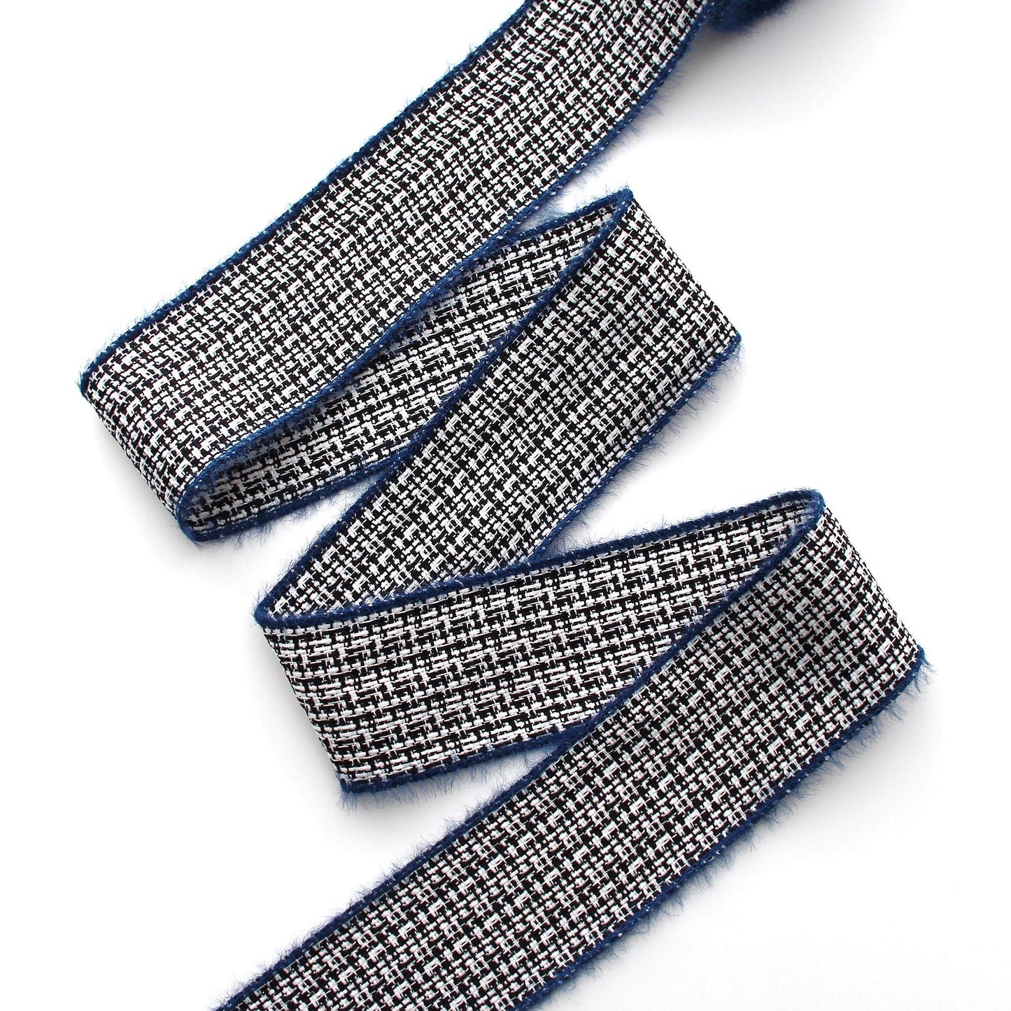 Classic Blue Tweed Ribbon Trim 5Yards