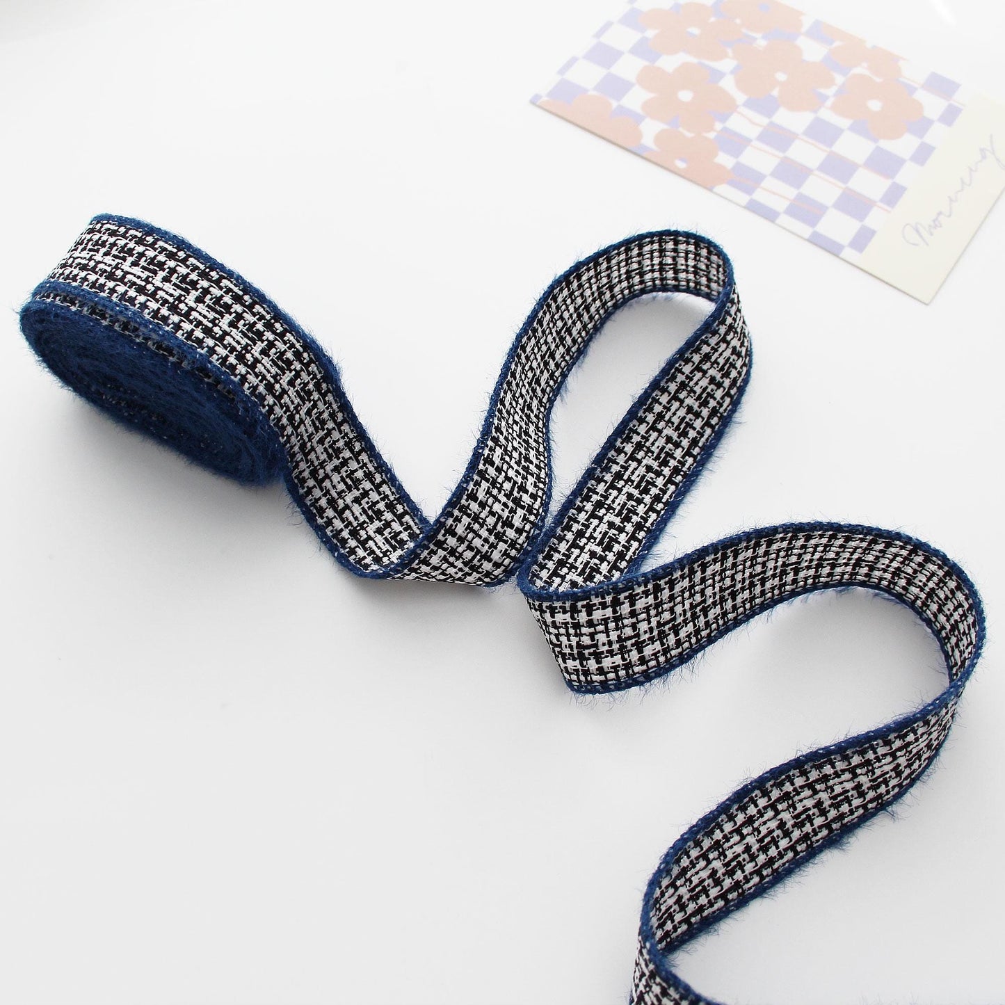 Classic Blue Tweed Ribbon Trim 5Yards