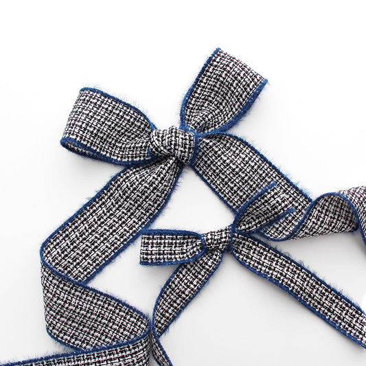 Classic Blue Tweed Ribbon Trim 5Yards