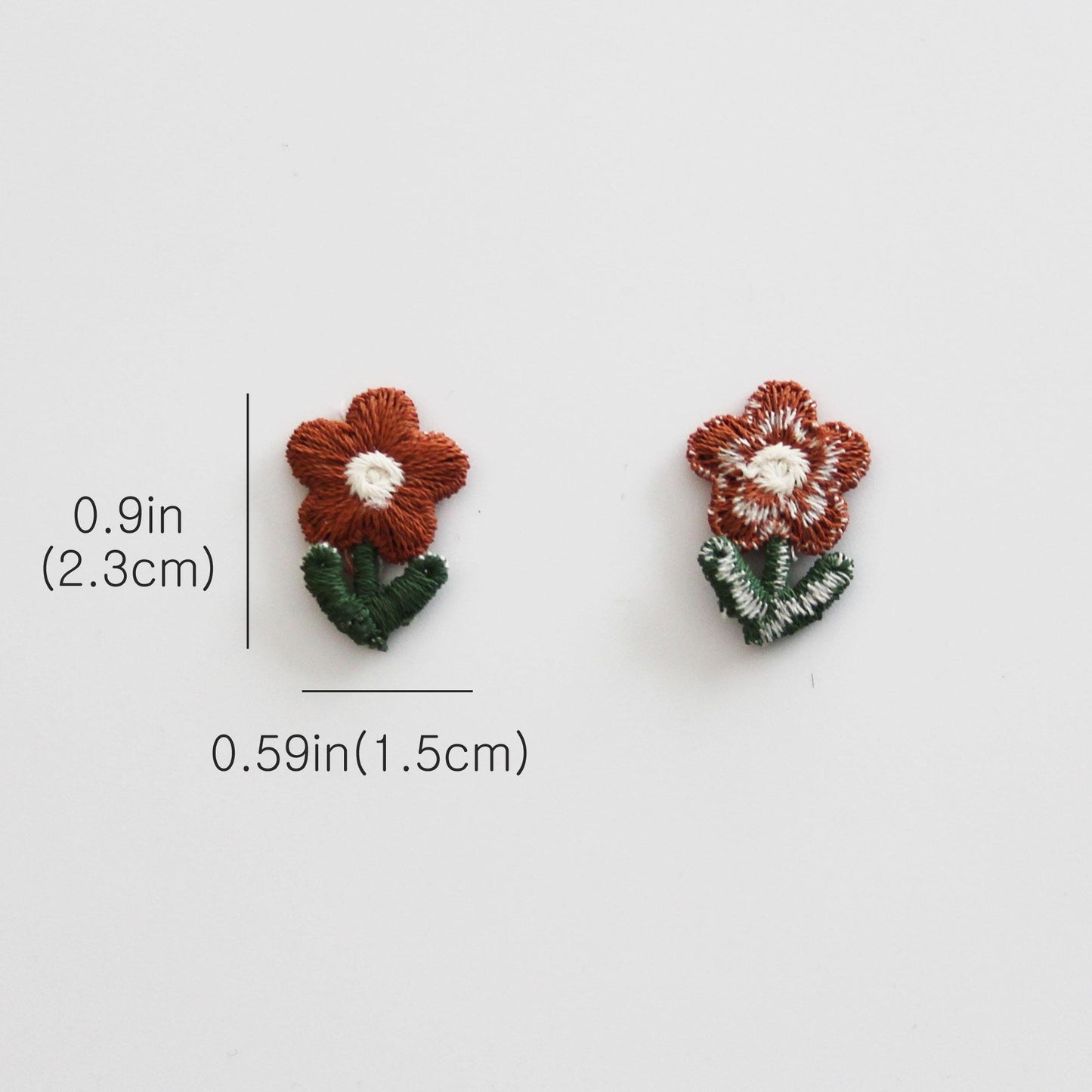 Mini Embroidered Flower Patch  Floral Applique for Hair Clips & DIY 4pcs