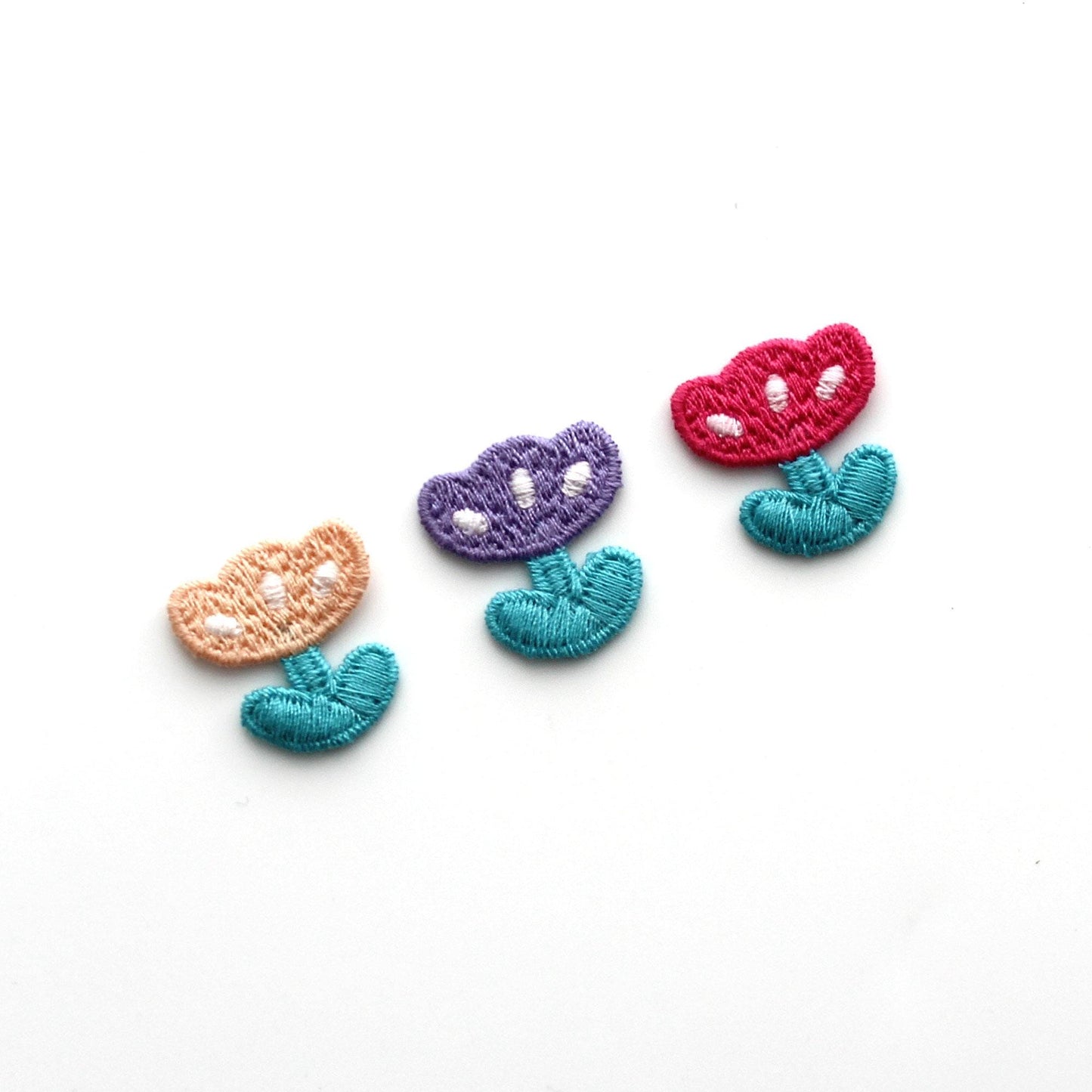 Cute Mini Tulip Embroidered Patch 4pcs