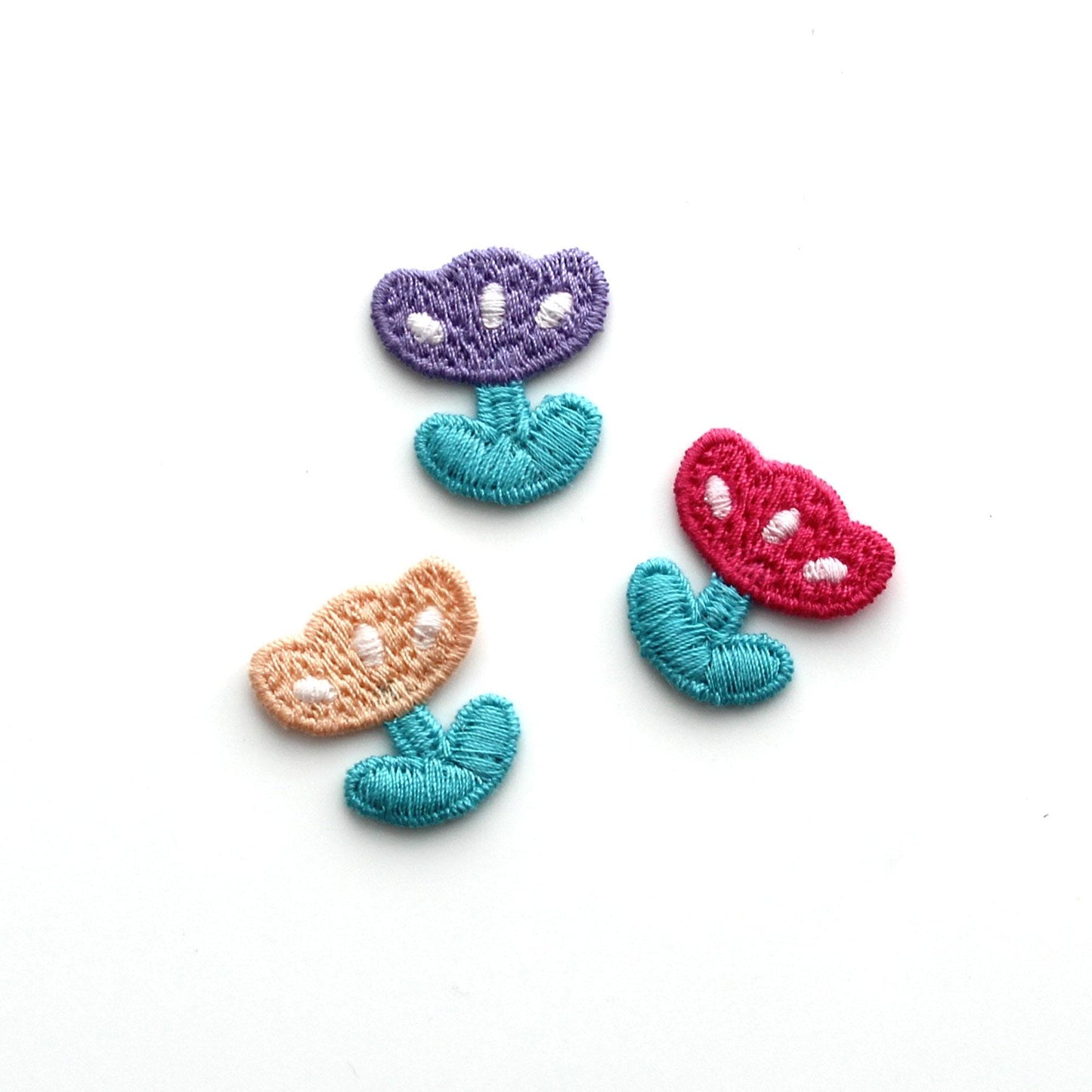 Cute Mini Tulip Embroidered Patch 4pcs