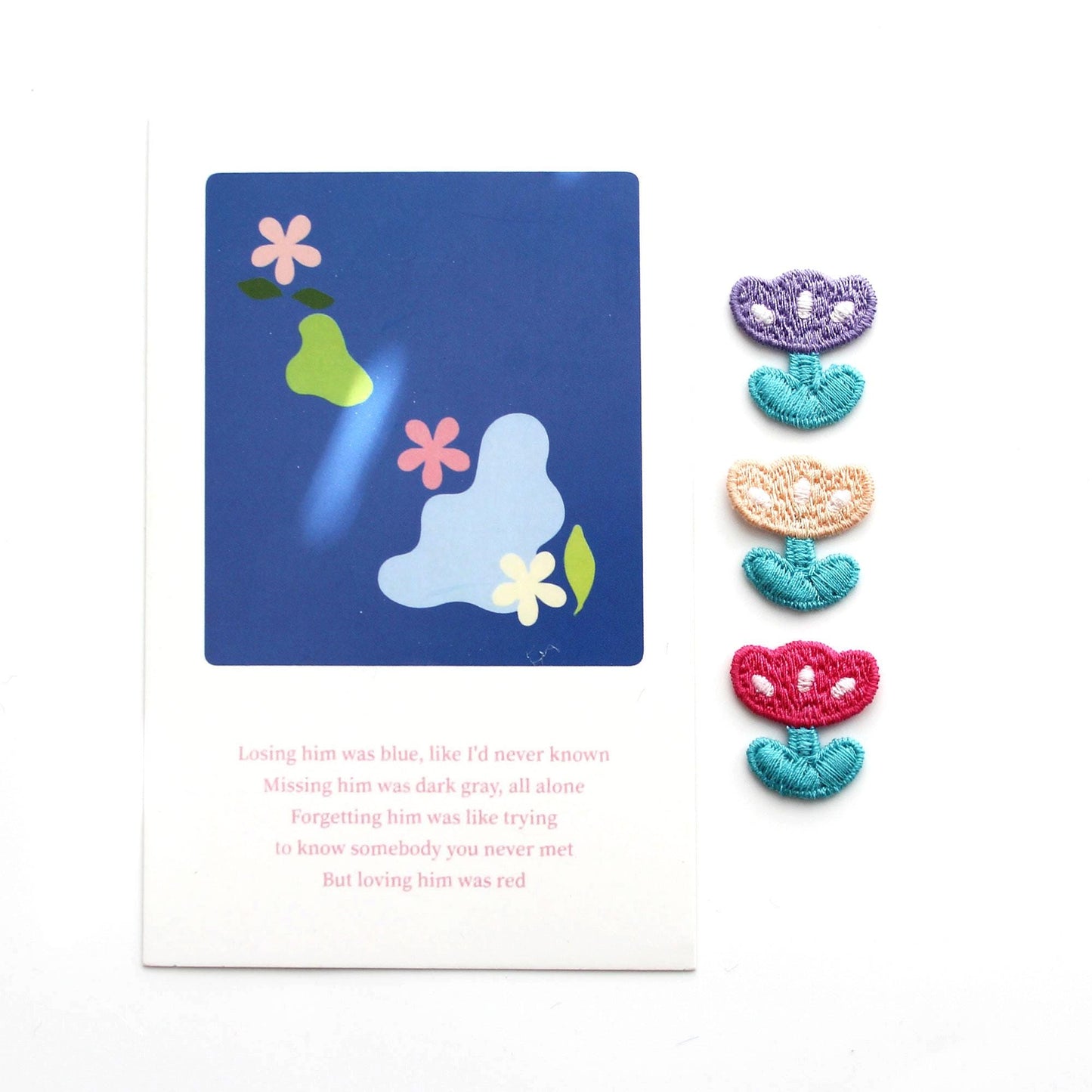 Cute Mini Tulip Embroidered Patch 4pcs