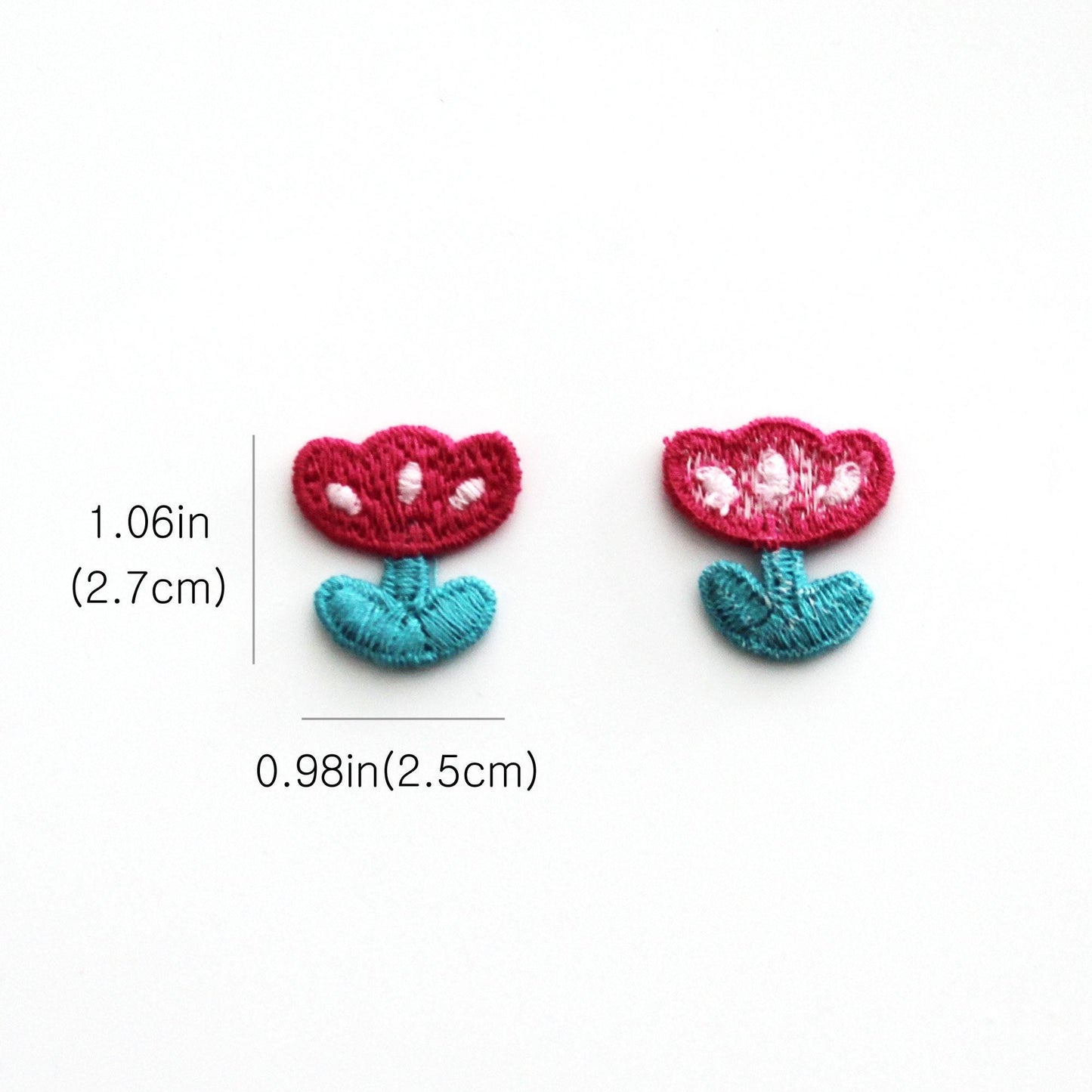 Cute Mini Tulip Embroidered Patch 4pcs