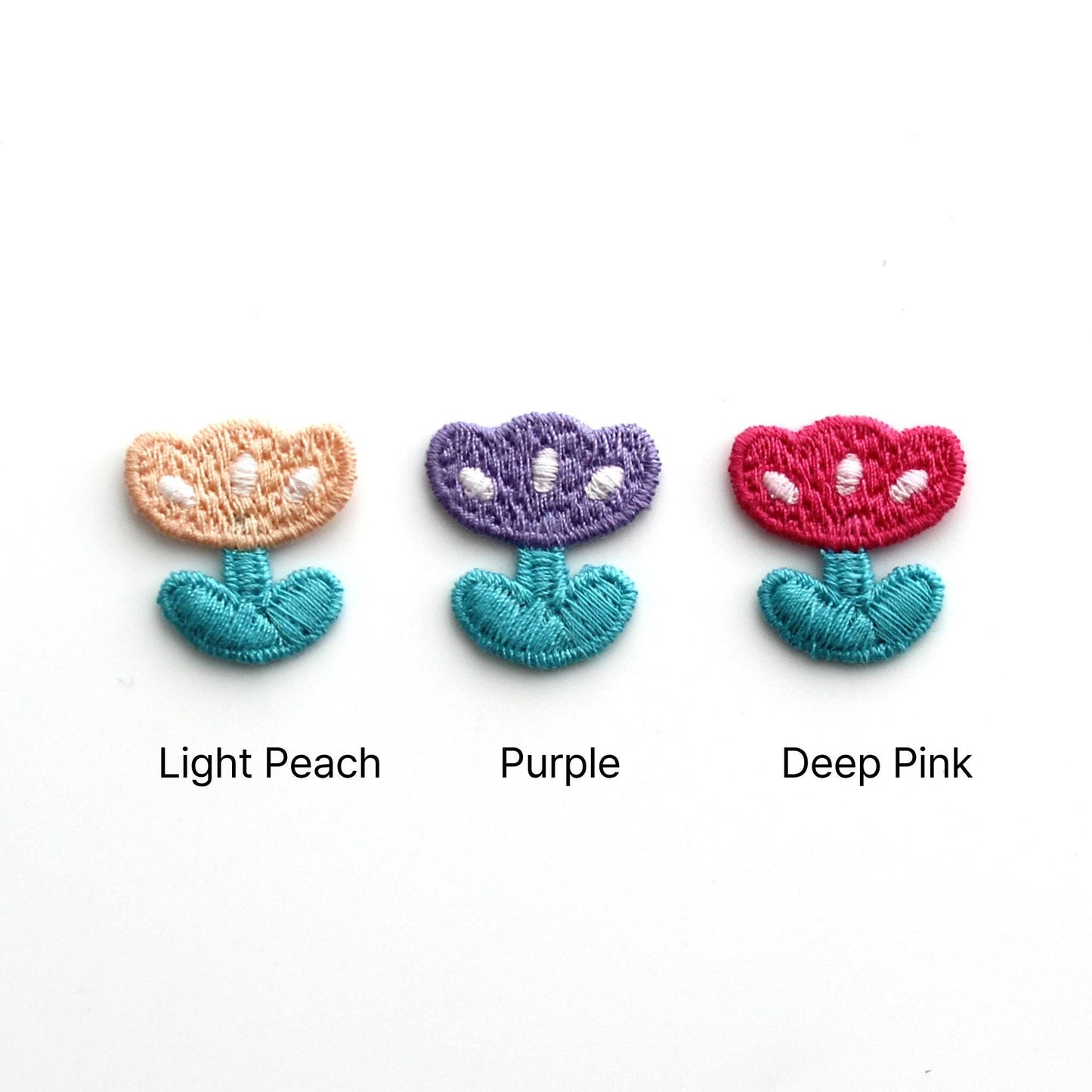 Cute Mini Tulip Embroidered Patch 4pcs