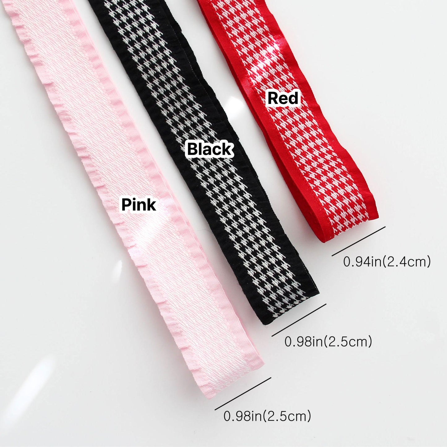 Houndstooth Frill Ribbon 5Yards