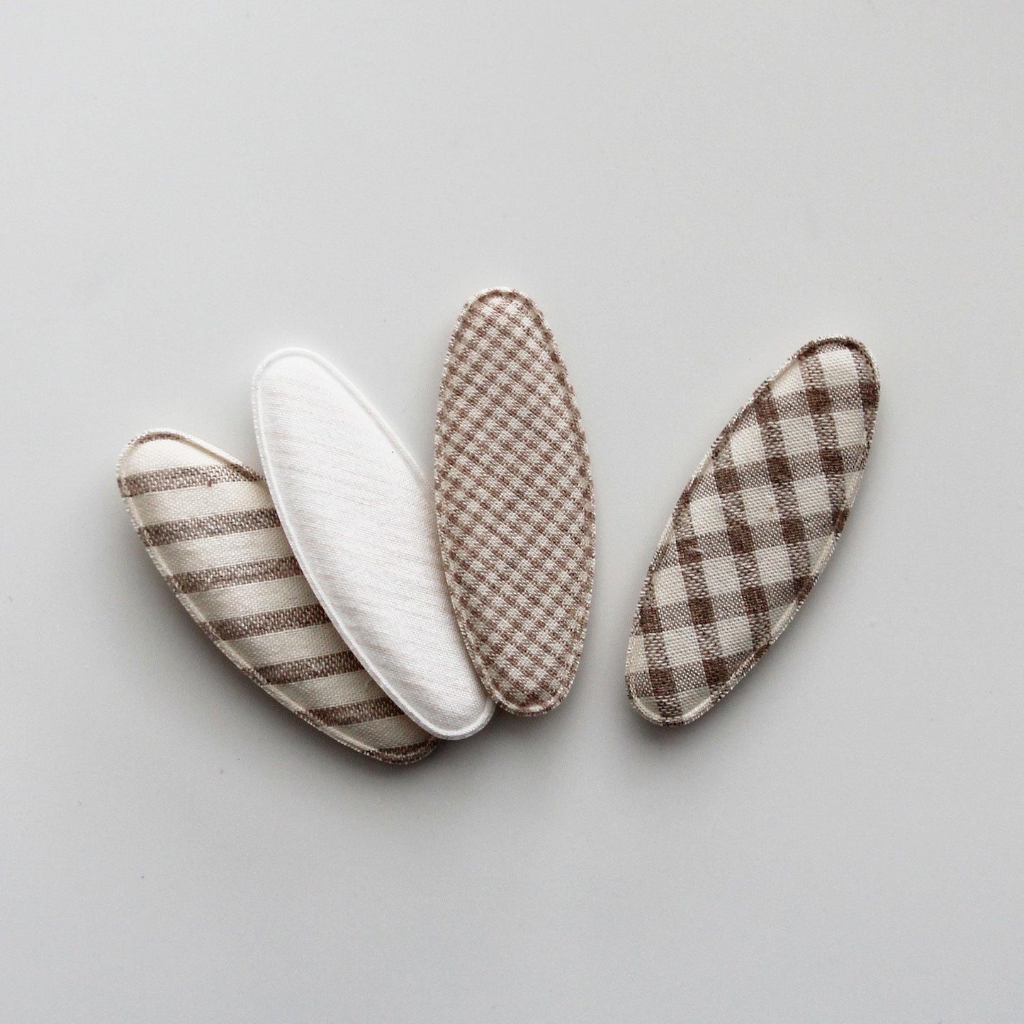 Linen Fabric Covered Snap Clip, DIY Hair Accessory Supplies, 4pcs