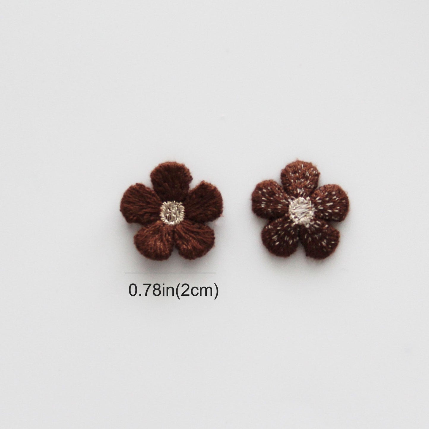 Embroidered Flower Appliques 0.78in (2cm) | Mini Floral Embroidery Patch 4pcs
