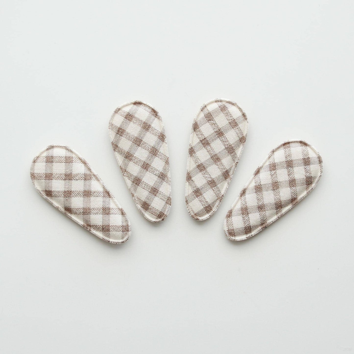 Linen Fabric Covered Snap Clip, DIY Hair Accessory Supplies 4pcs