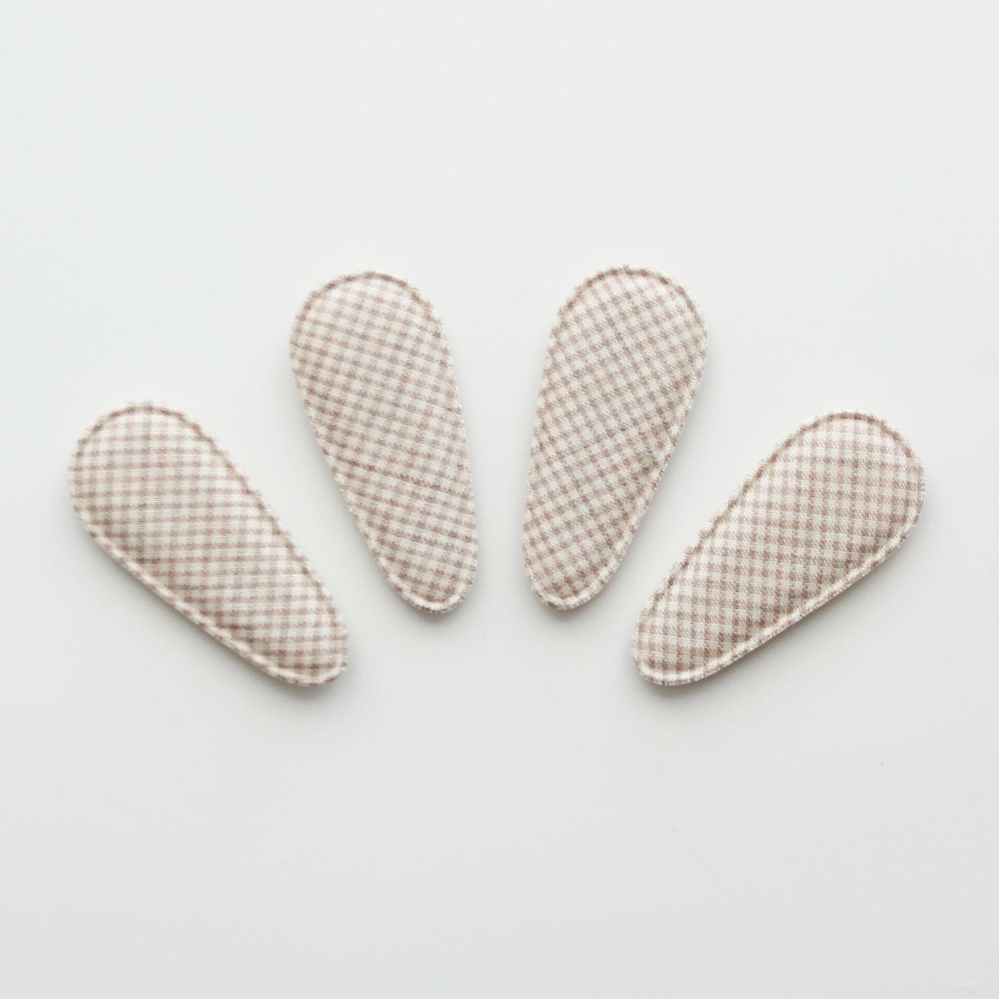 Linen Fabric Covered Snap Clip, DIY Hair Accessory Supplies 4pcs