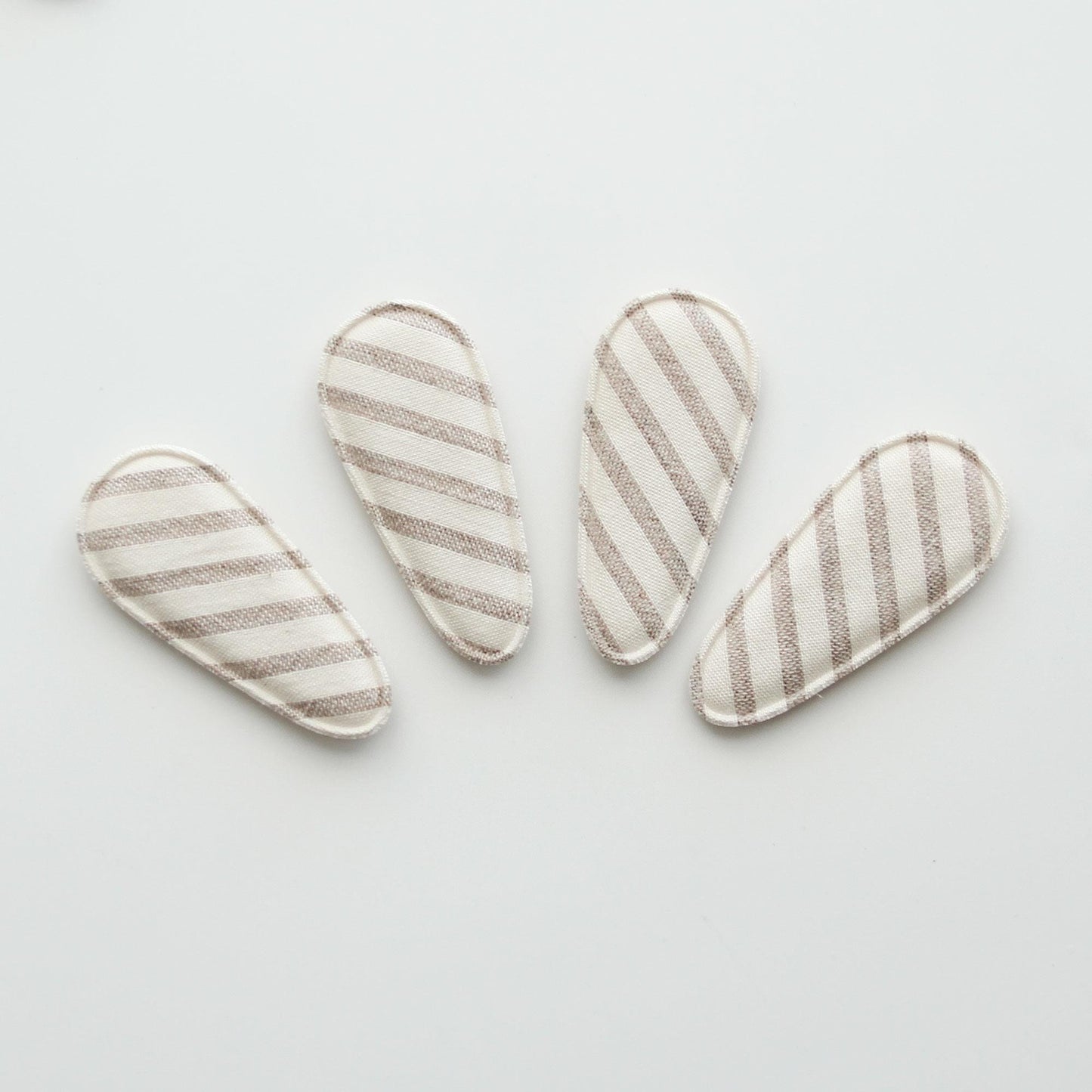 Linen Fabric Covered Snap Clip, DIY Hair Accessory Supplies 4pcs
