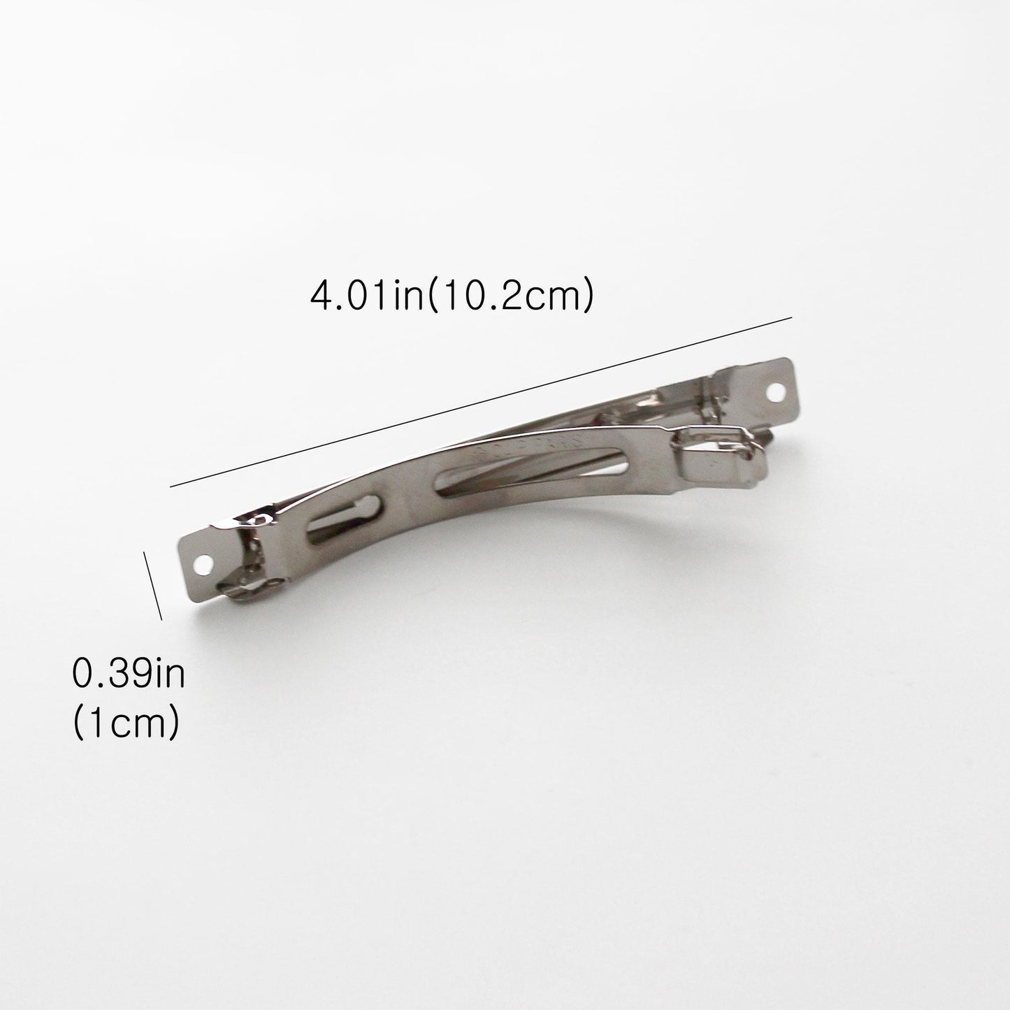 Silver Tone French Barrette Clip, 4 Inch, DIY Hair Accessory