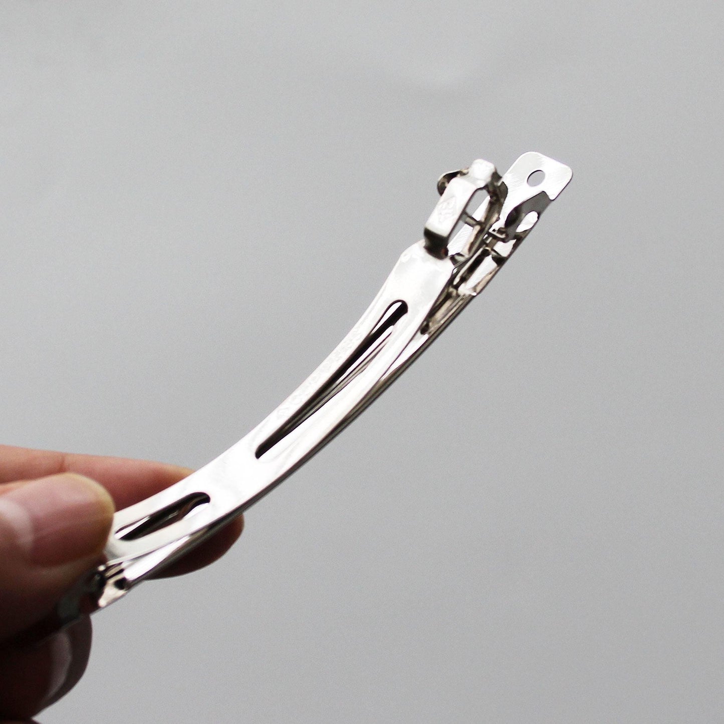 Silver Tone French Barrette Clip, 4 Inch, DIY Hair Accessory