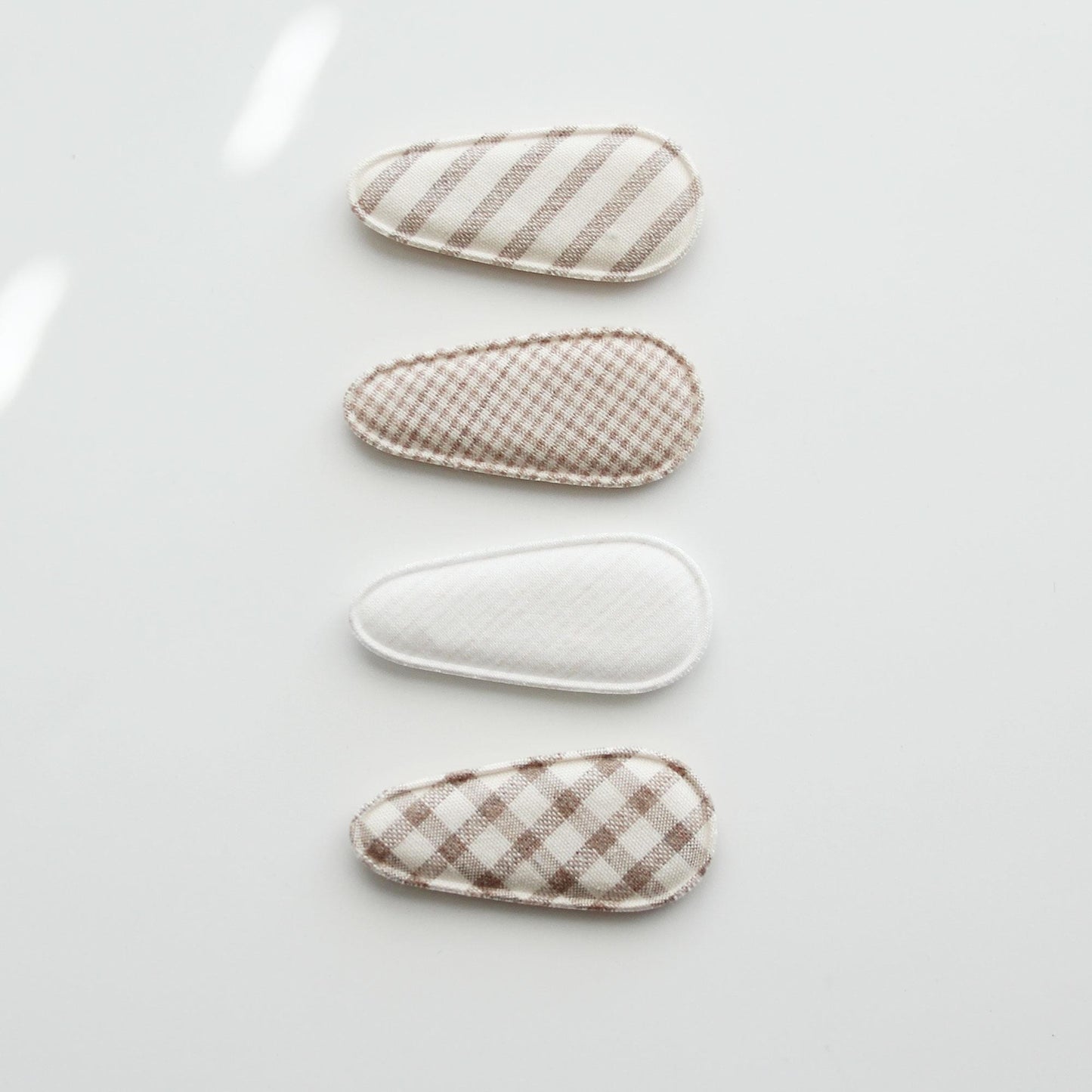 Linen Fabric Covered Snap Clip, DIY Hair Accessory Supplies 4pcs