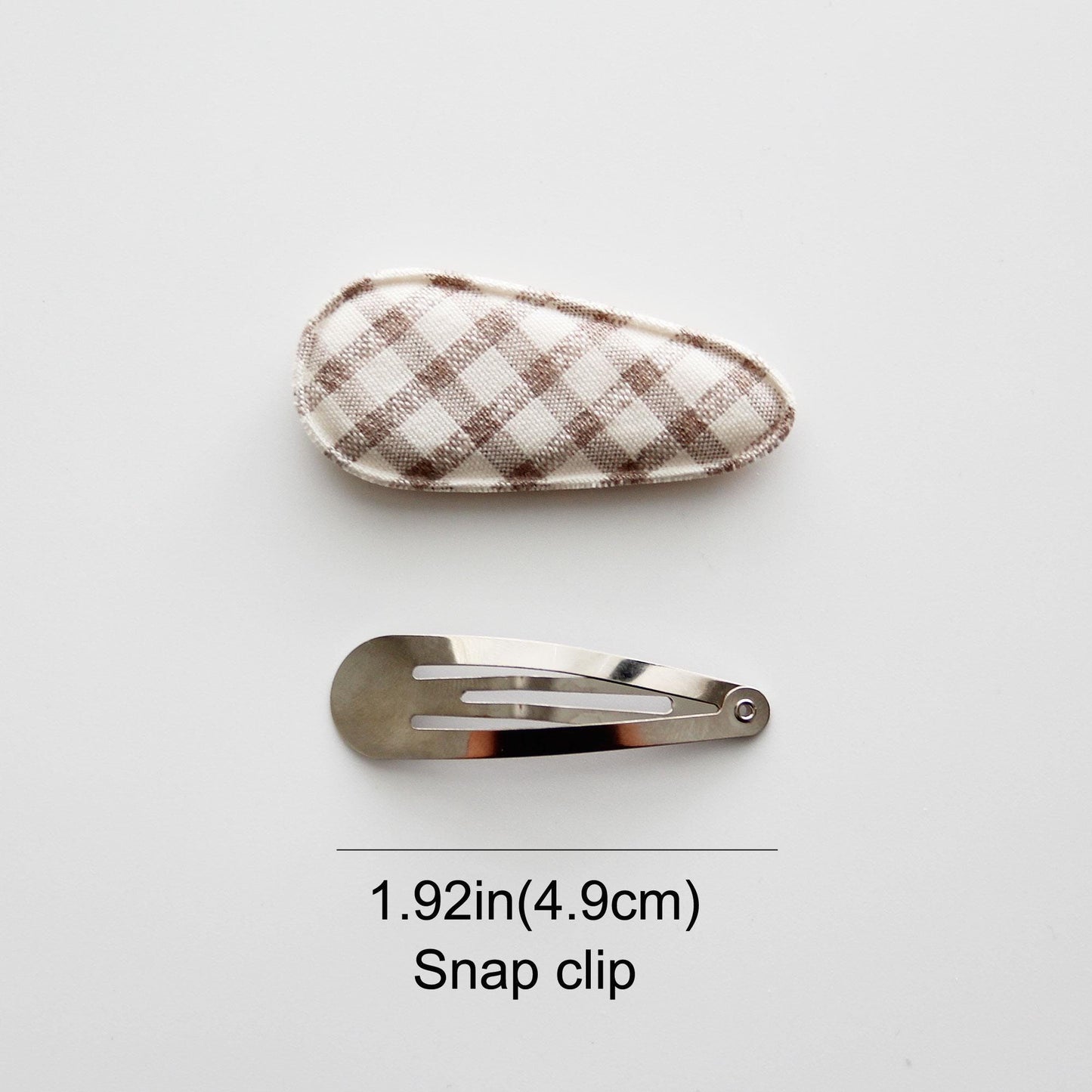Linen Fabric Covered Snap Clip, DIY Hair Accessory Supplies 4pcs
