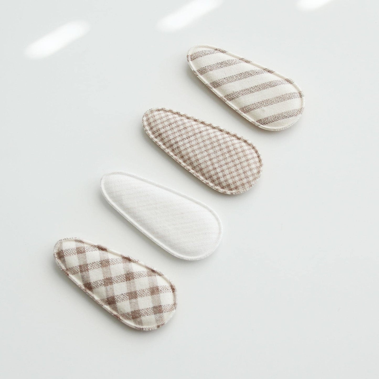 Linen Fabric Covered Snap Clip, DIY Hair Accessory Supplies 4pcs