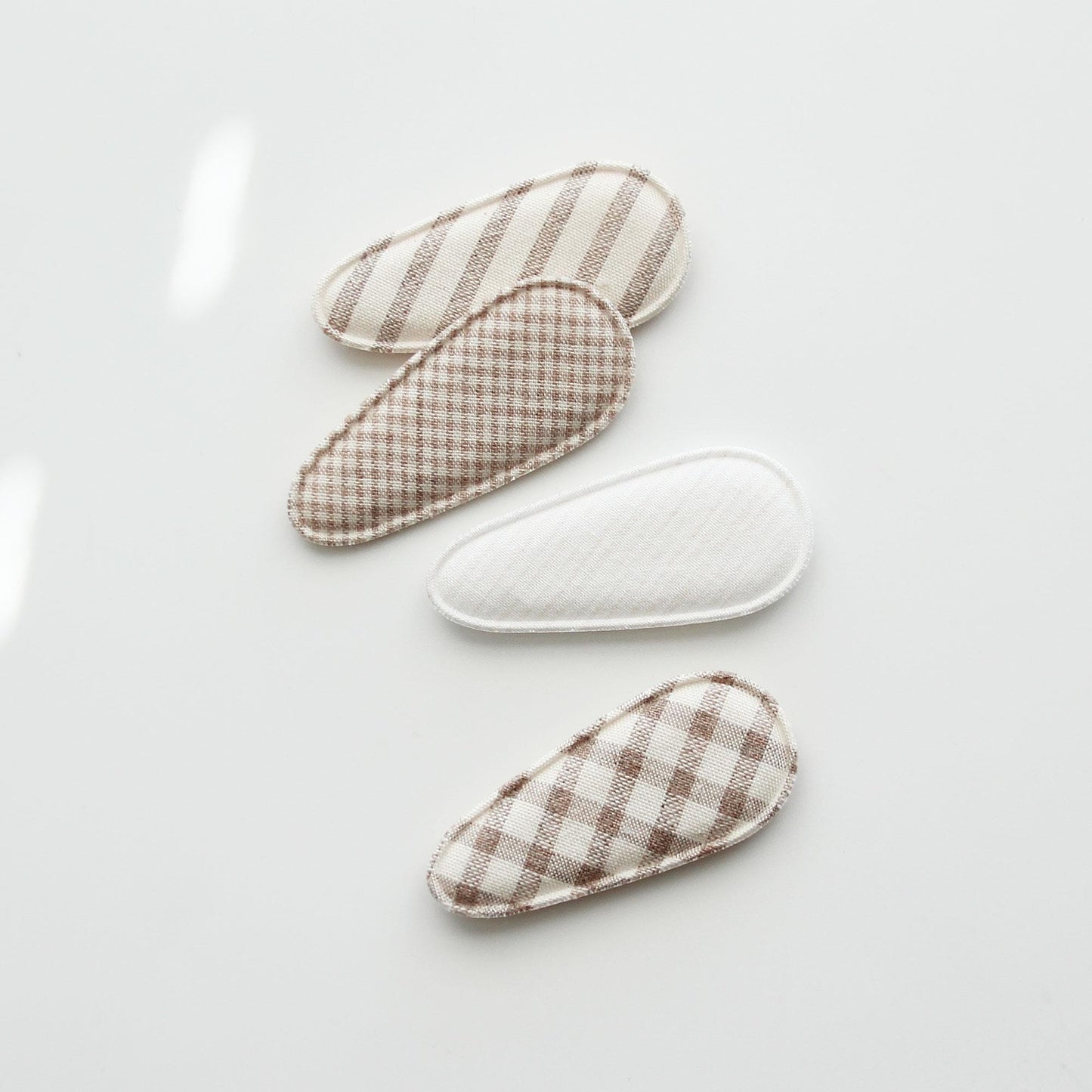Linen Fabric Covered Snap Clip, DIY Hair Accessory Supplies 4pcs