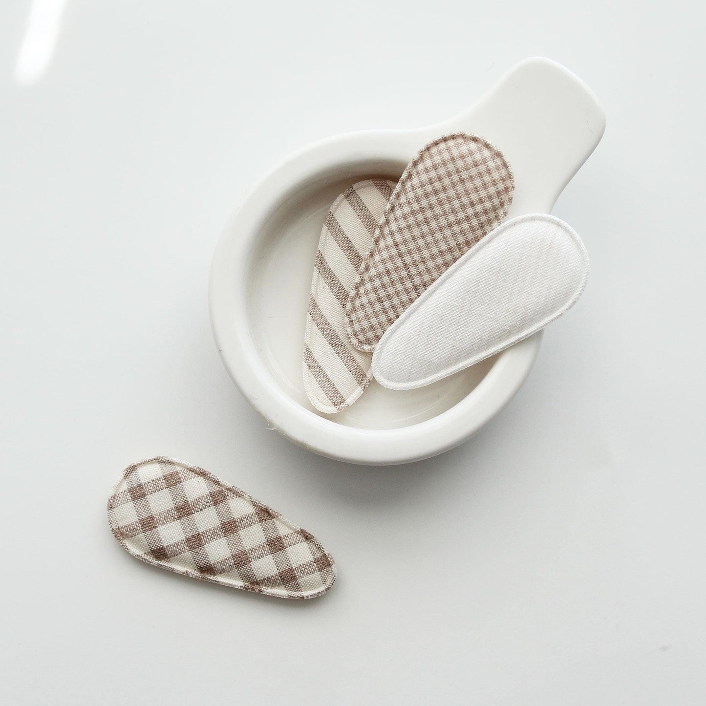 Linen Fabric Covered Snap Clip, DIY Hair Accessory Supplies 4pcs