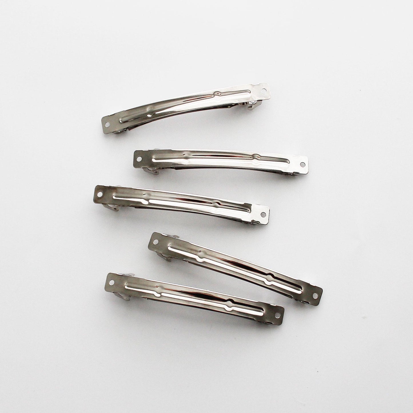 Silver Tone French Barrette Clip, 4 Inch, DIY Hair Accessory