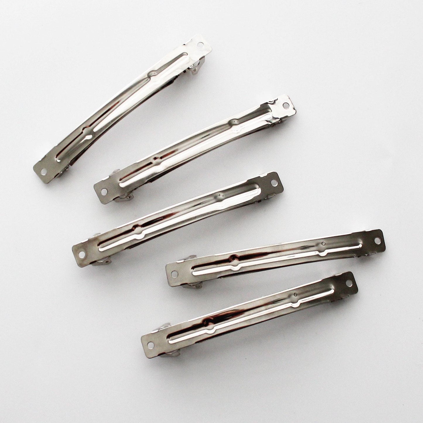 Silver Tone French Barrette Clip, 4 Inch, DIY Hair Accessory