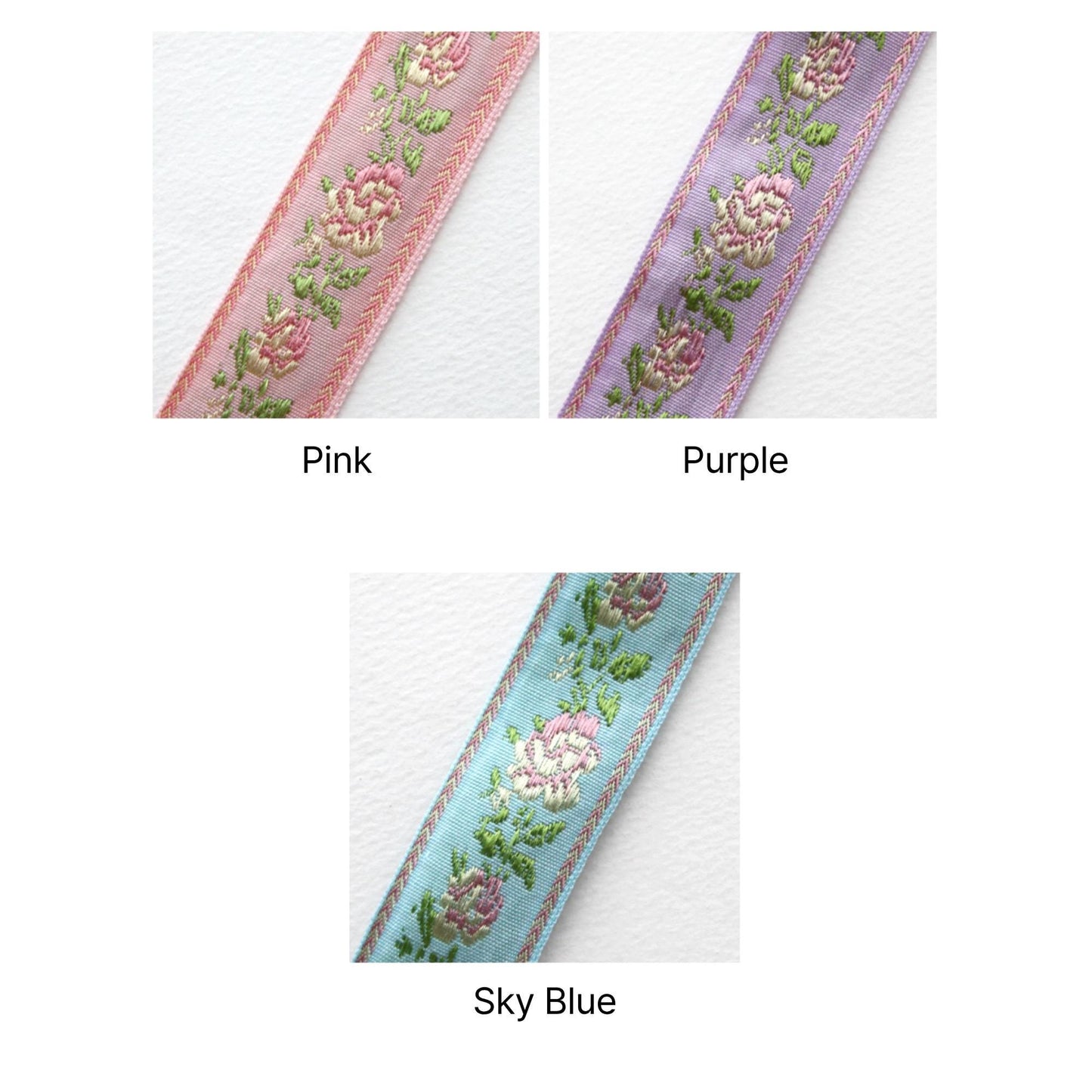 Vintage Floral Jacquard Ribbon 5Yards