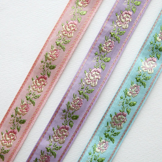Vintage Floral Jacquard Ribbon 5Yards