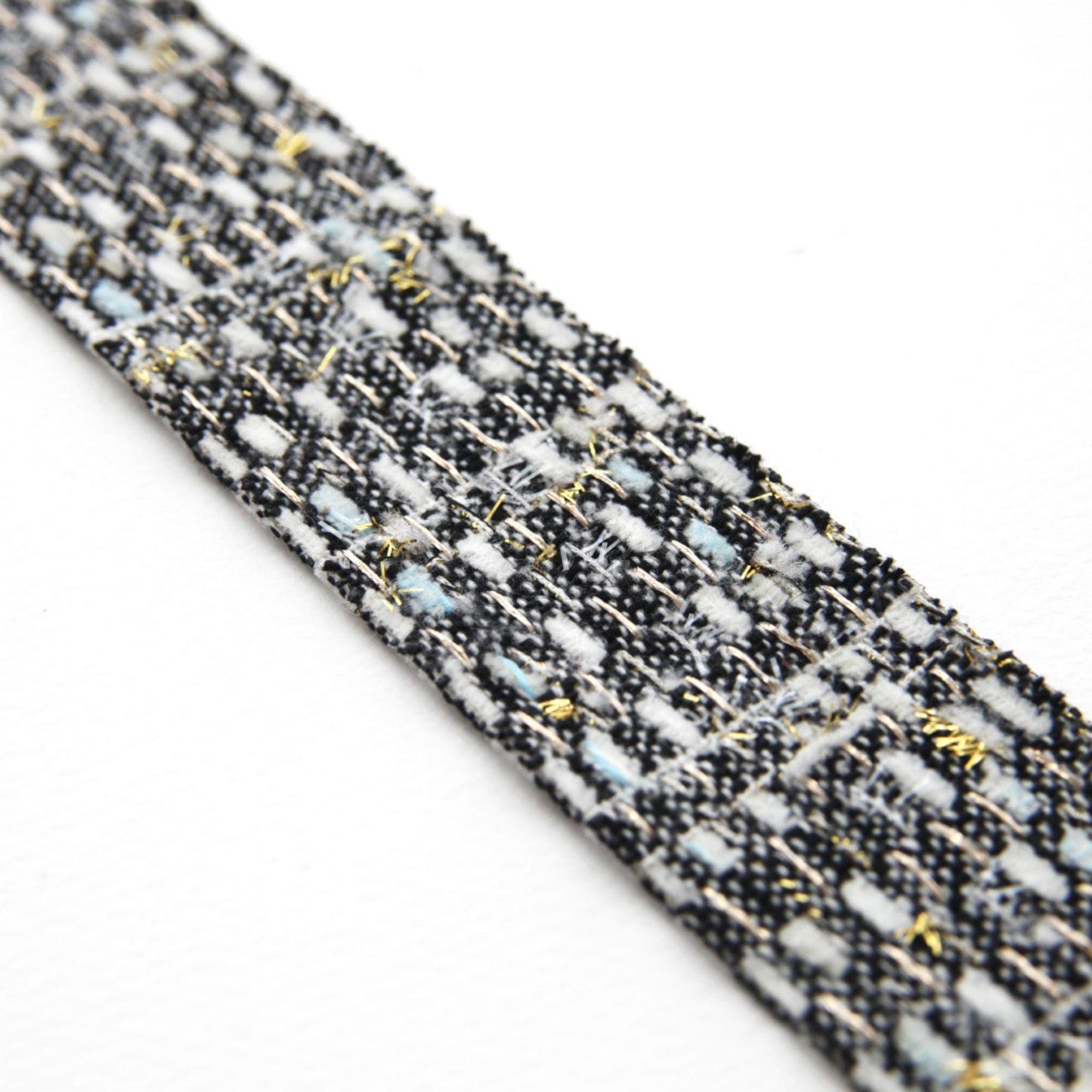 Tweed Ribbon with Gold Metallic Thread 1.5" (3.8cm) x 5Yards
