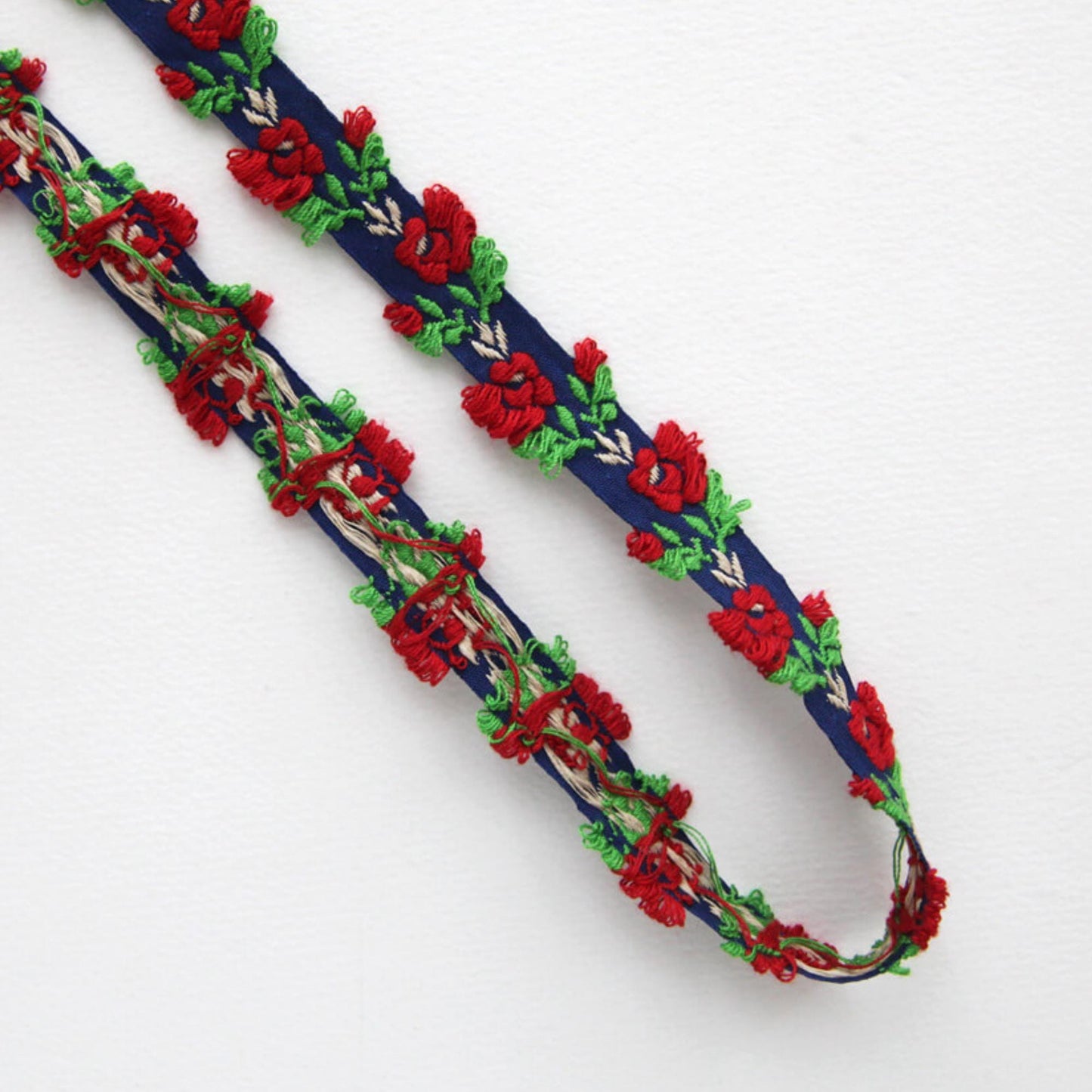 Floral Embroidered Ribbon Trim, Rose Lace Ribbon 0.55in x 2Yards