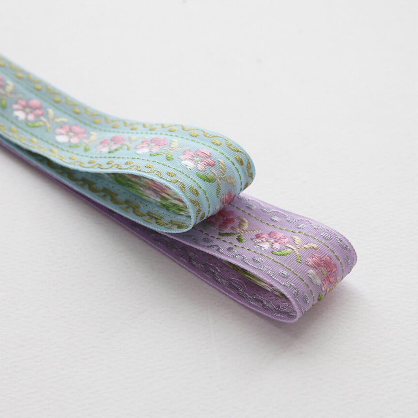 Pastel Floral Embroidered Ribbon 5Yards