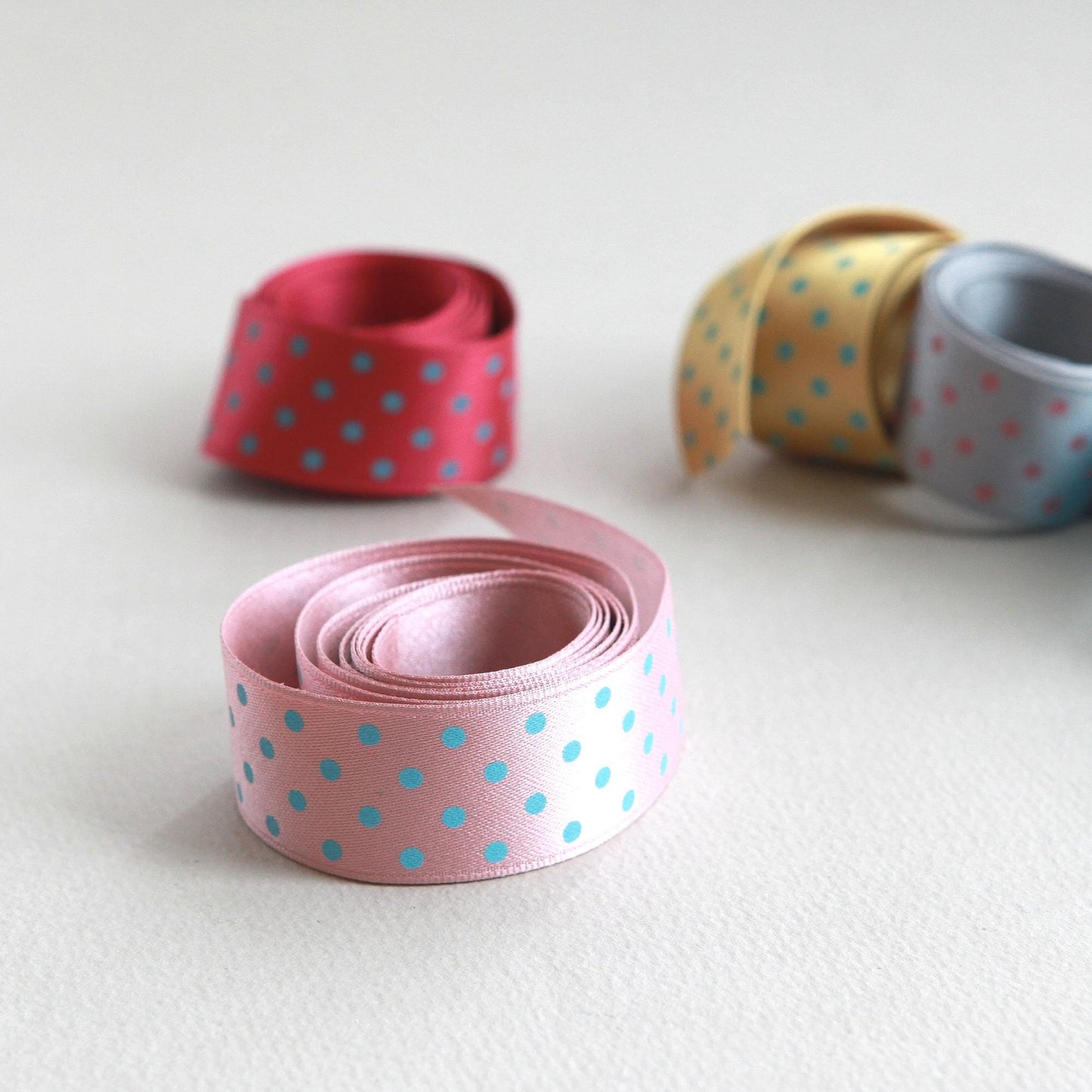 Polka Dot Satin Ribbon 1inch (2.5cm) x 2Yards