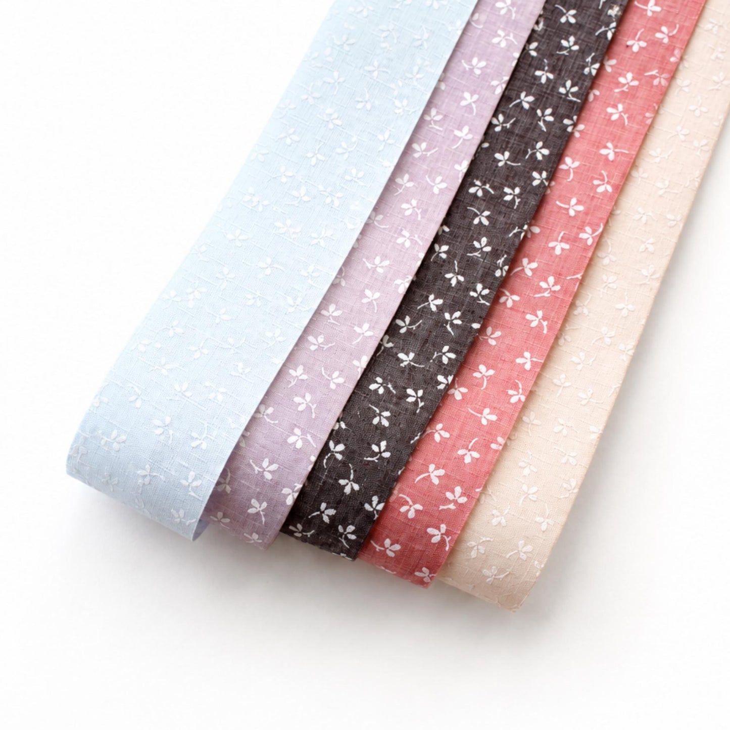 Floral Cotton Ribbon, Wide Fabric for Hair Bows, Sewing, Gift Wrapping (1.57in 5Yards)